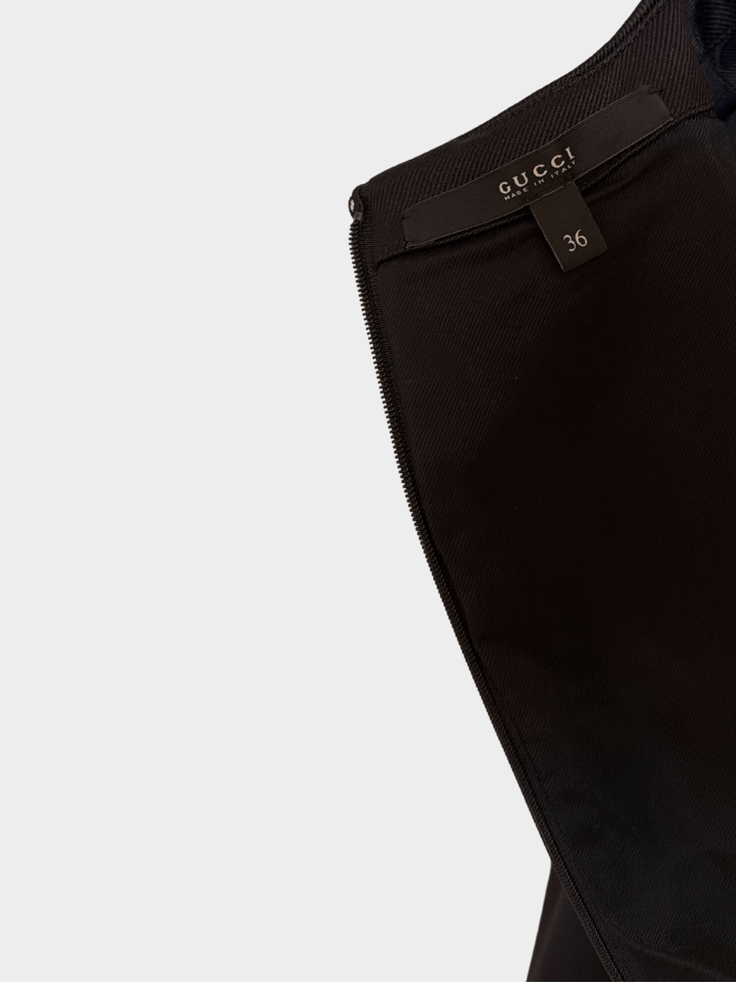 Gucci 2000s Black Zippered Silk Asymmetrical Zip Dress