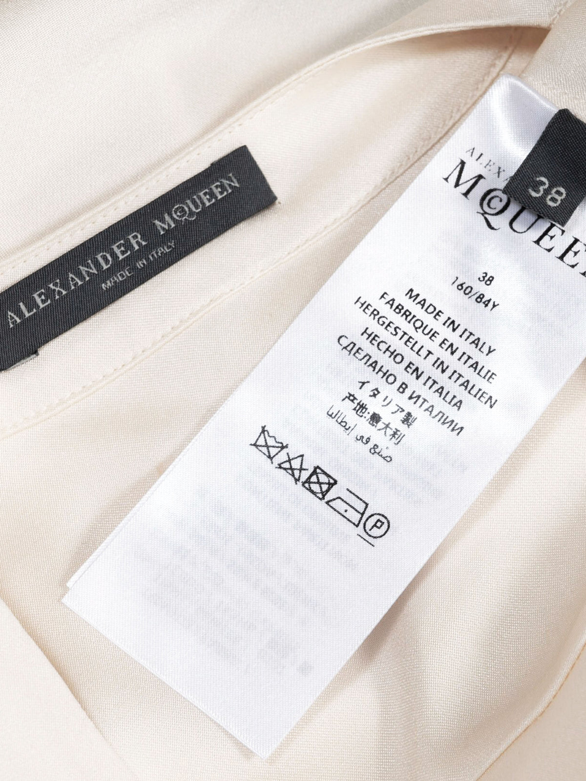 Alexander McQueen 2010s Ivory Silk Long Sleeve Blouse with Fringes