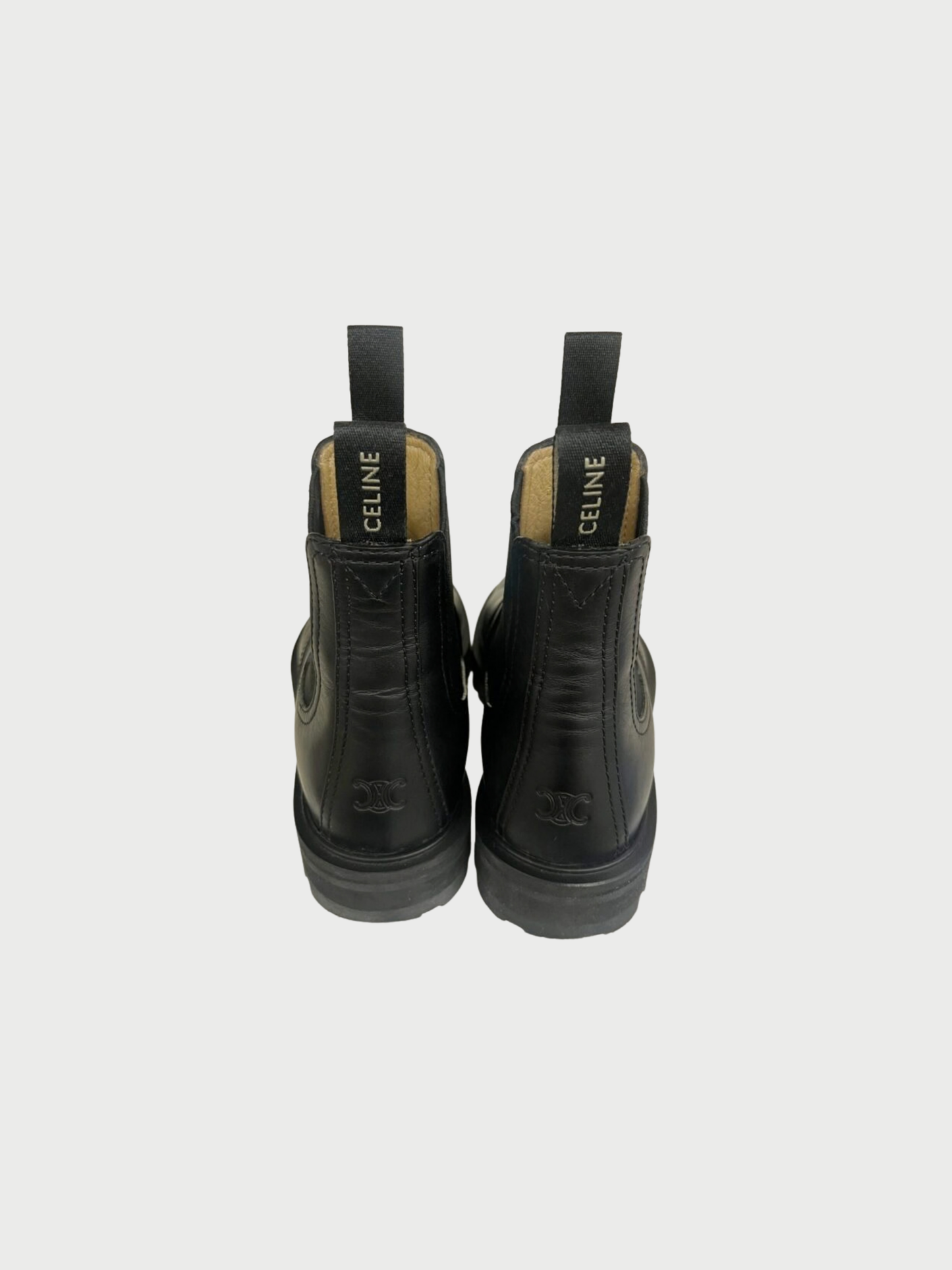 Celine 2020s Black Leather Margaret Chelsea Boots