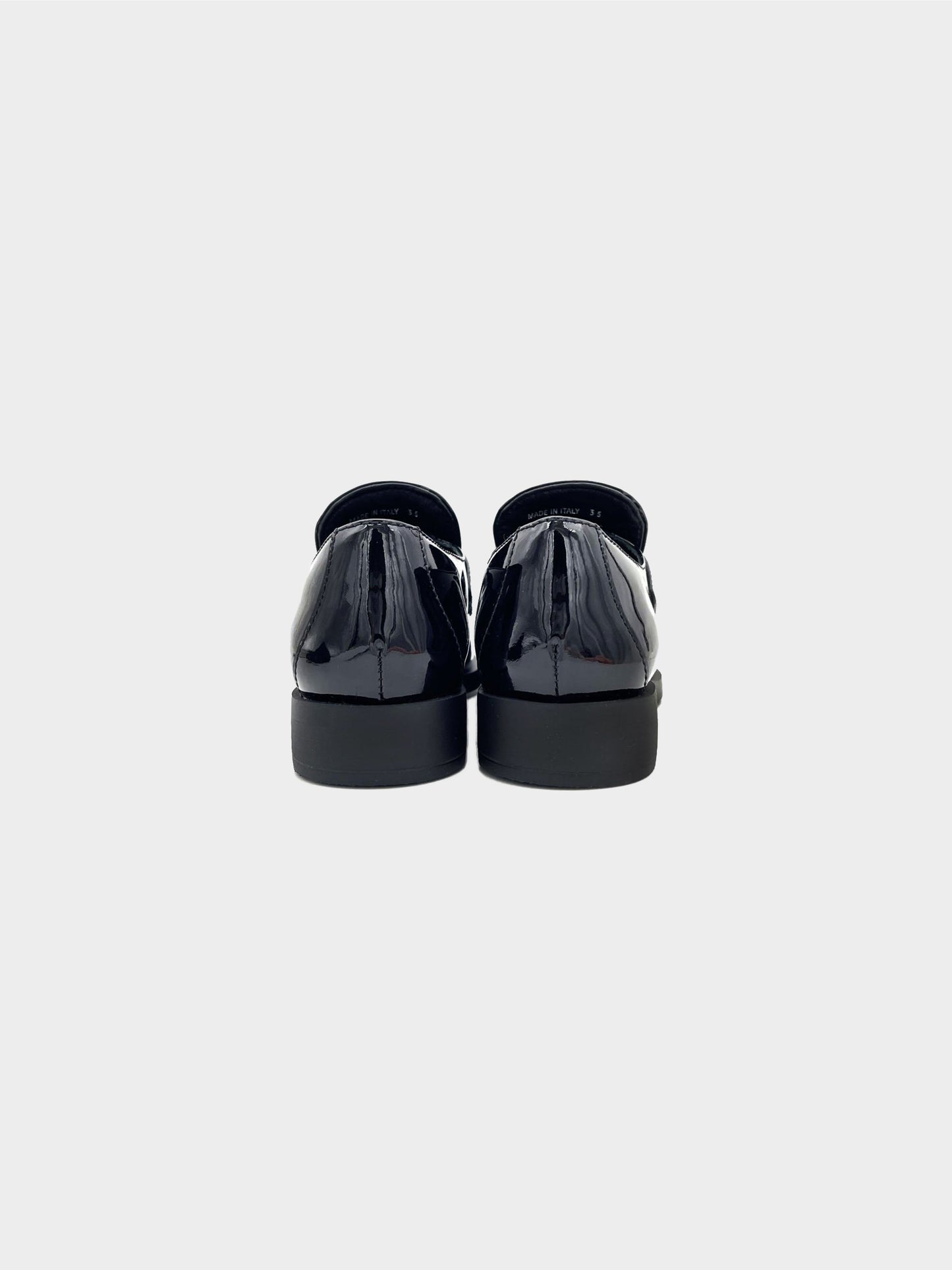Prada 2020s Black Chocolate Patent Leather Loafer