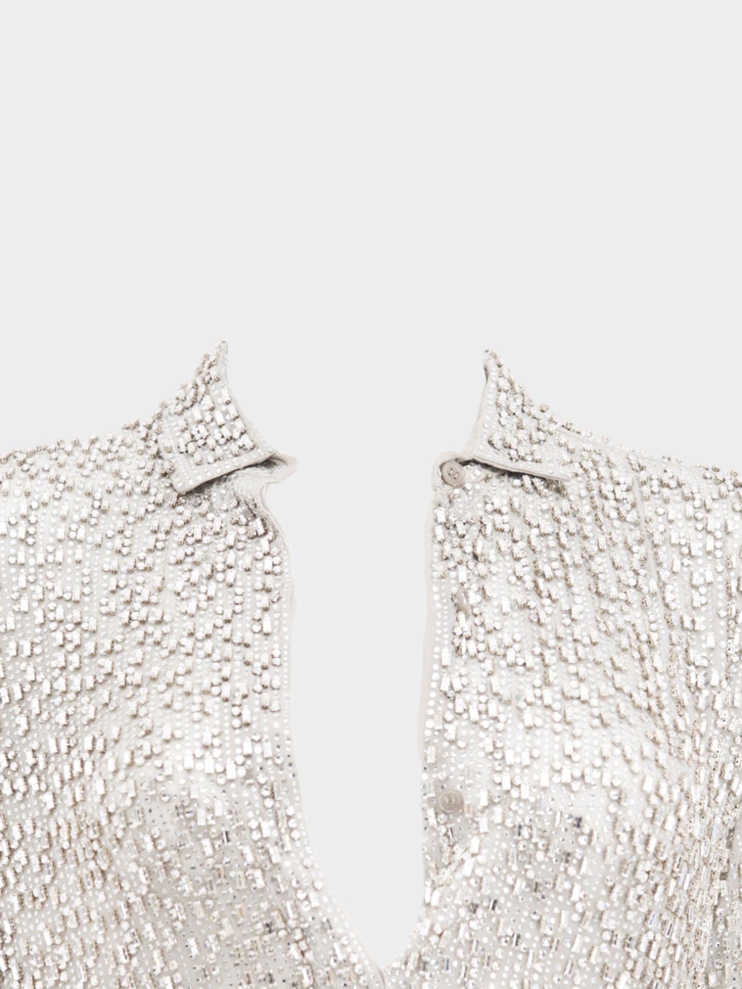 Saint Laurent FW 2017 Crystal Embroidered Button Up Shirt