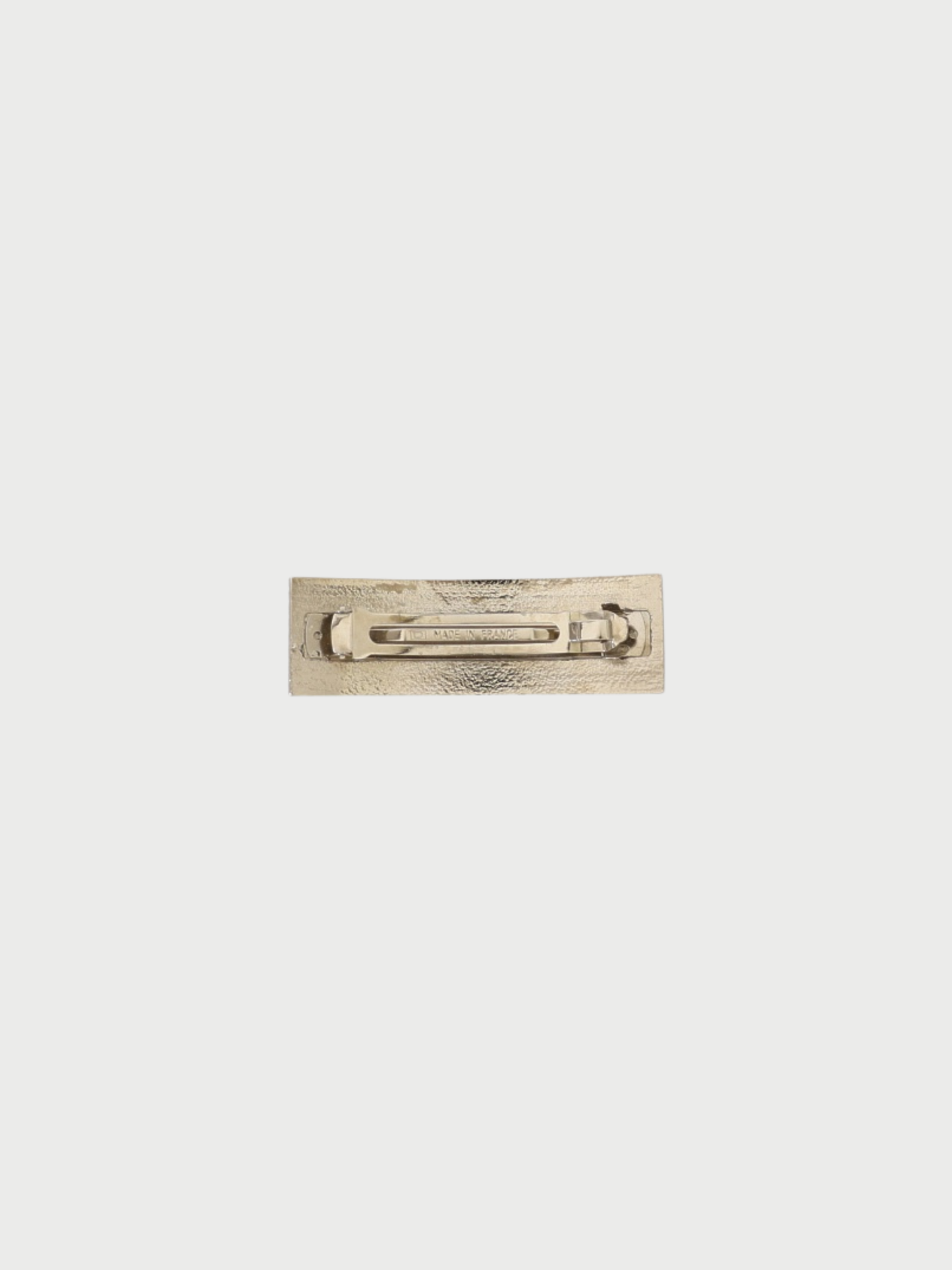 Chanel 1998 Silver Gold Plated Metal COCO Matelassé Barrette