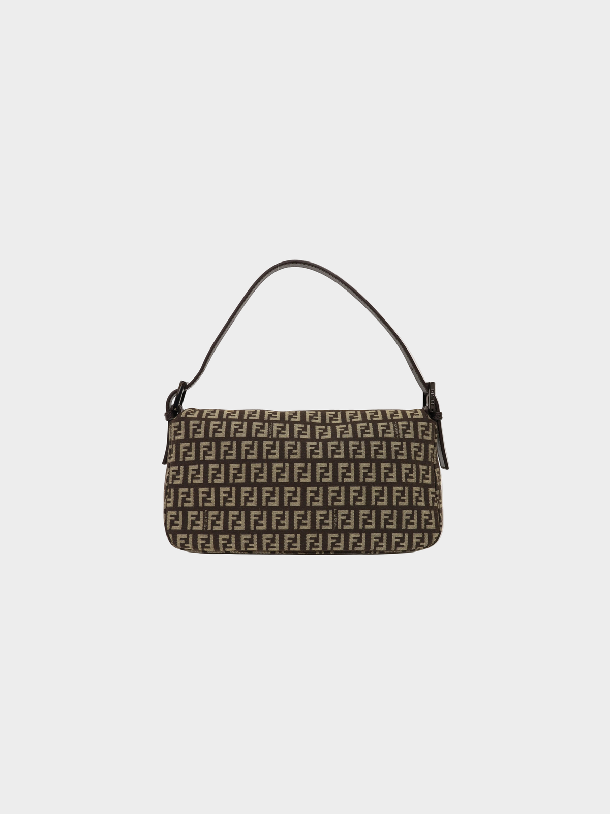 Fendi 2000s Brown Zucca Canvas Mama Baguette Bag