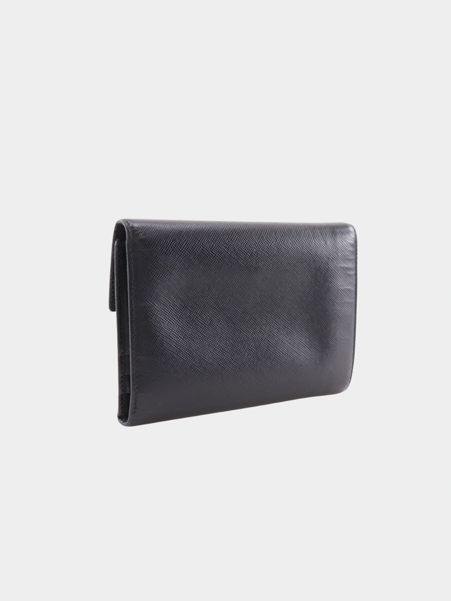 Prada 2000s Black Saffiano Leather Bi-Fold Wallet