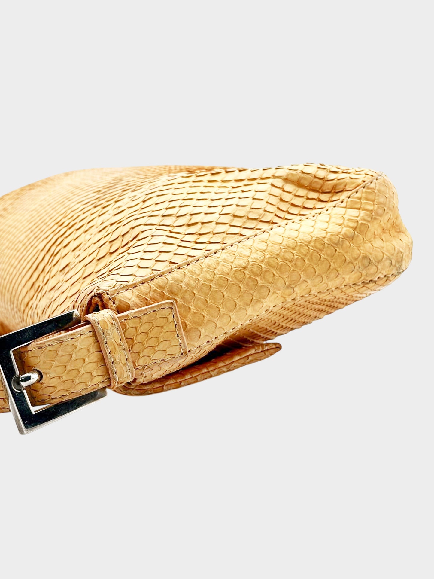 Fendi 2000s Beige Python Baguette Bag