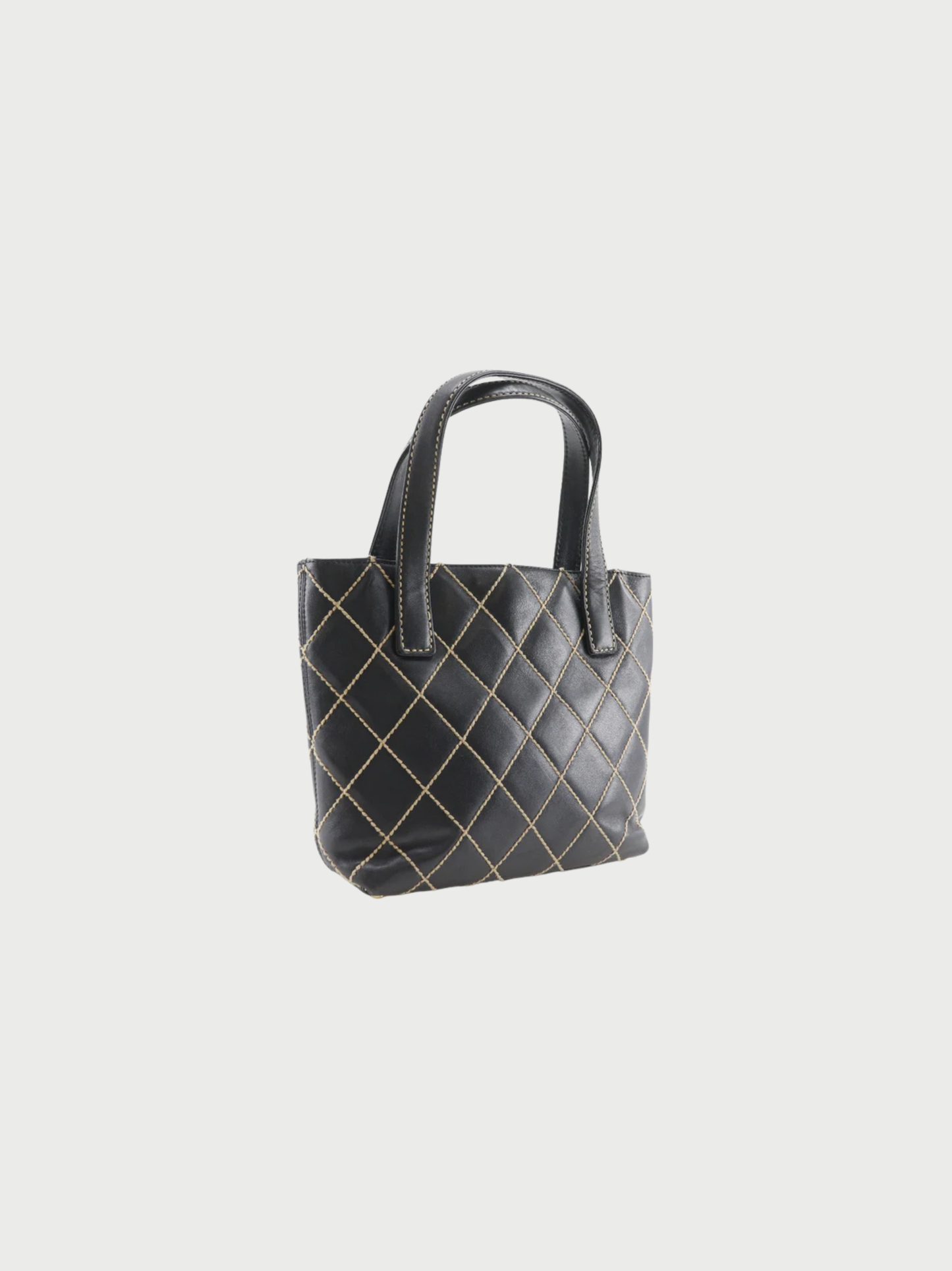 Chanel 2002 Black Calfskin Wild Stitch Handbag