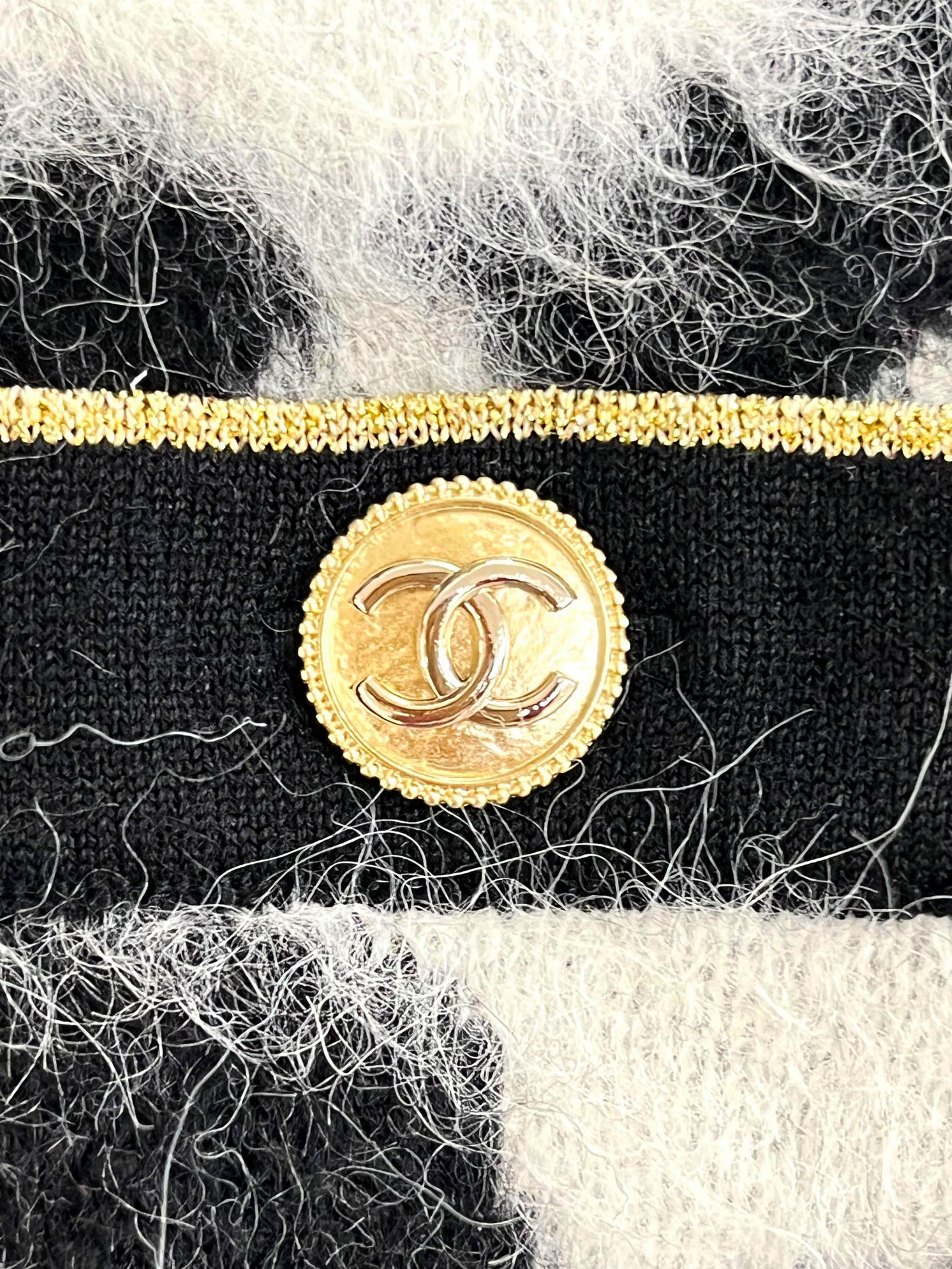 Chanel 2020 Black and White Alpaca Runway Sweater