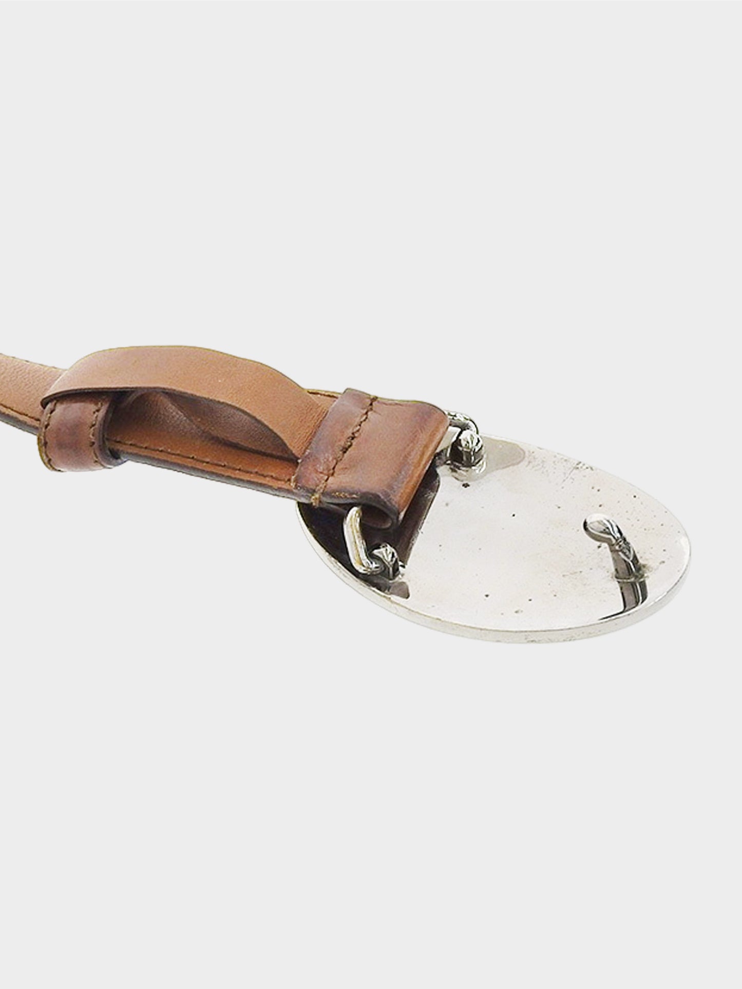 Prada 2010s Oval Logo Plate Buckle Belt