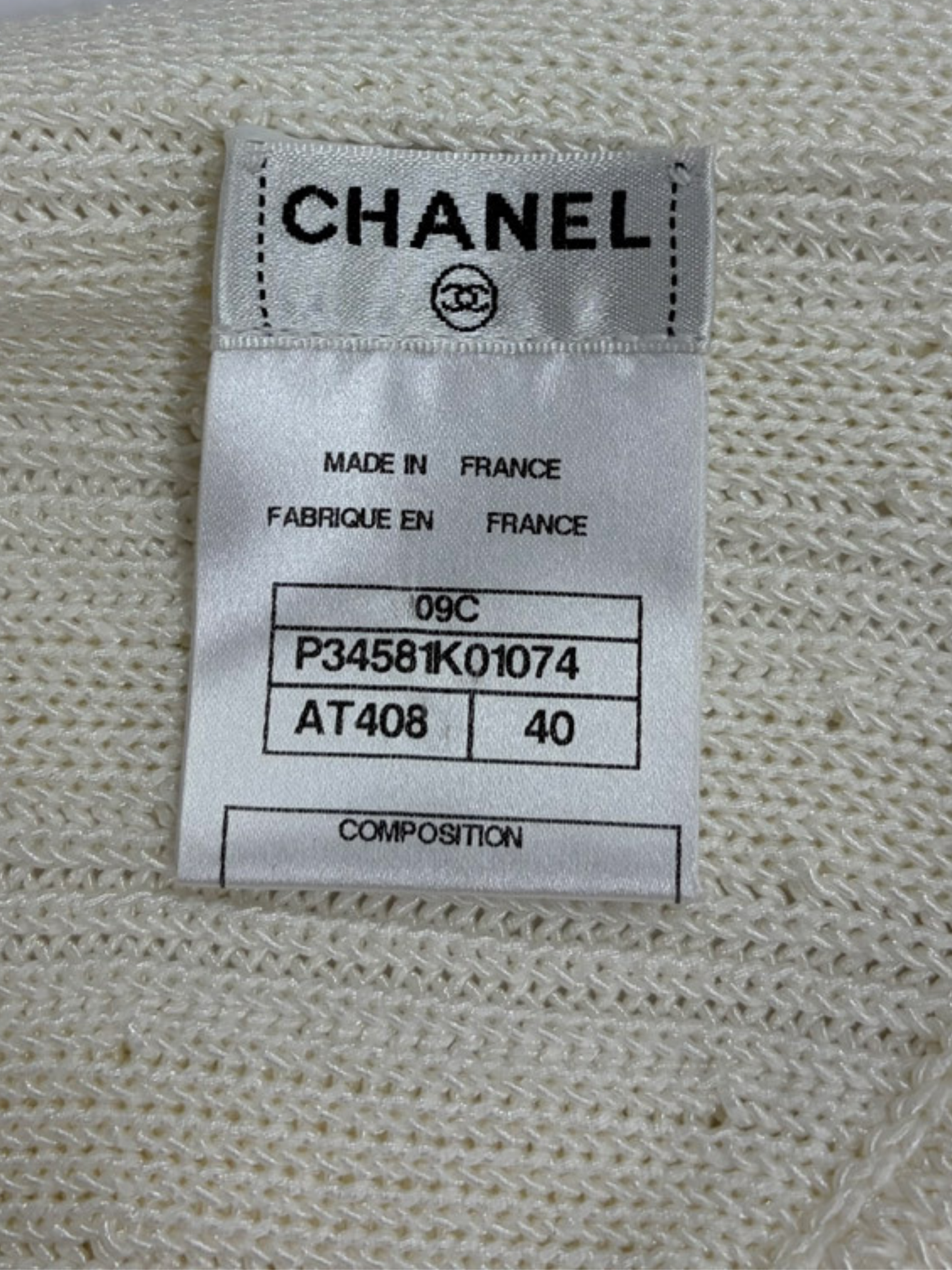 Chanel 2020s White Knit Poncho