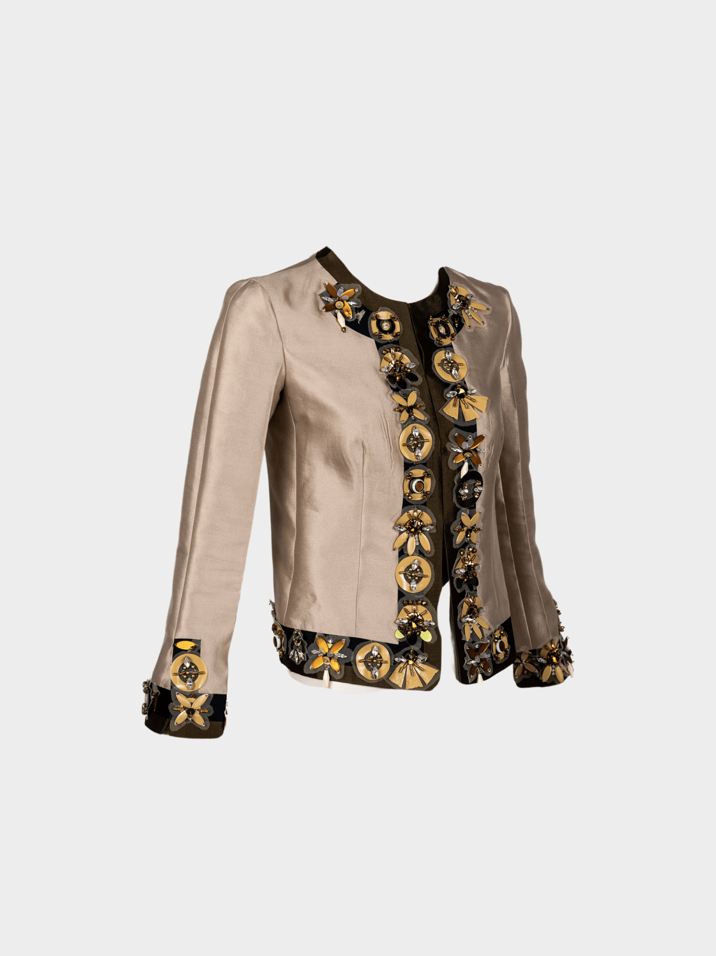 Prada SS 2005 Crystal Appliqué Embellished Wool-Silk Jacket