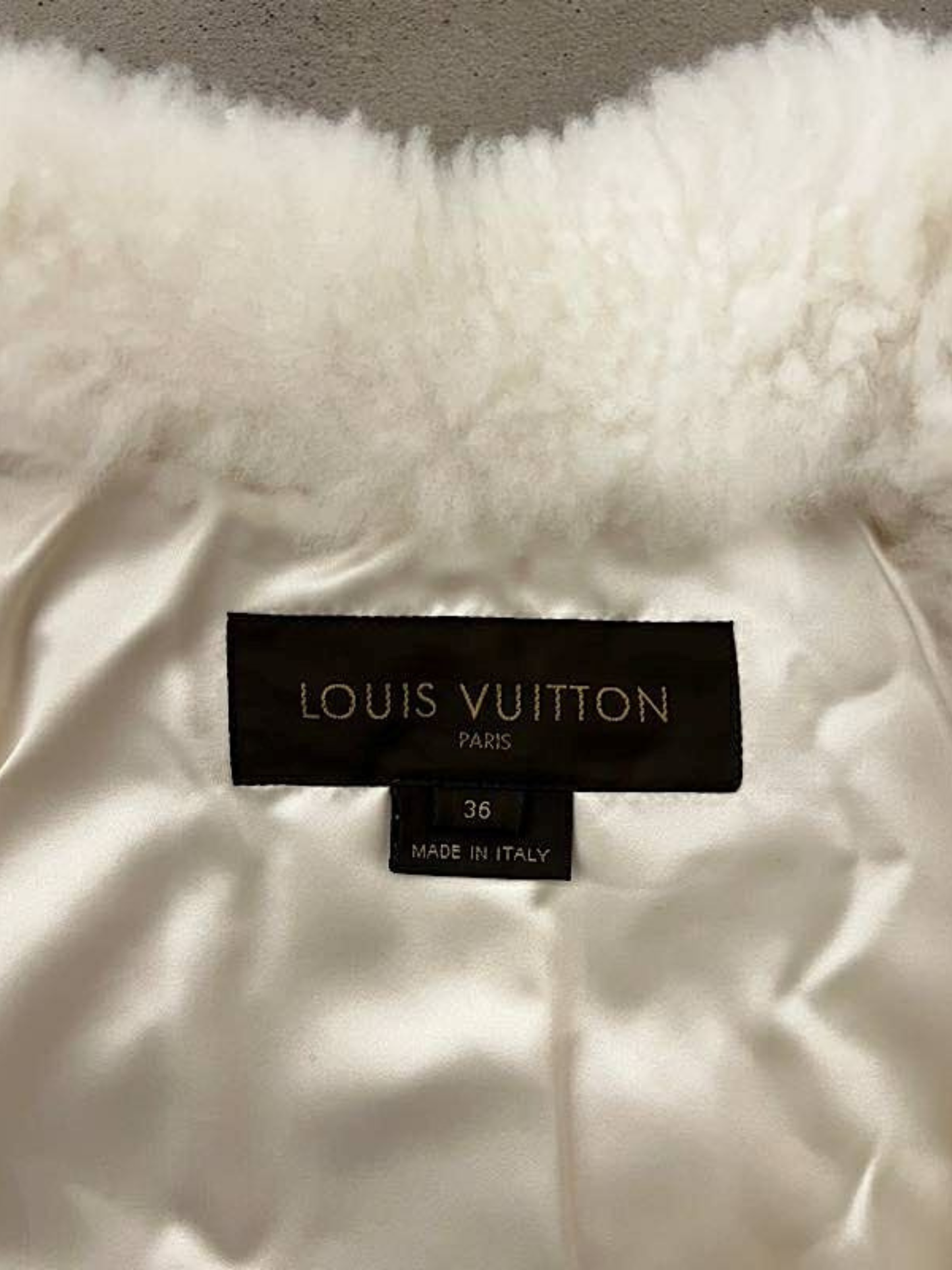 Louis Vuitton 2000s White Shearling Fur Short Jacket