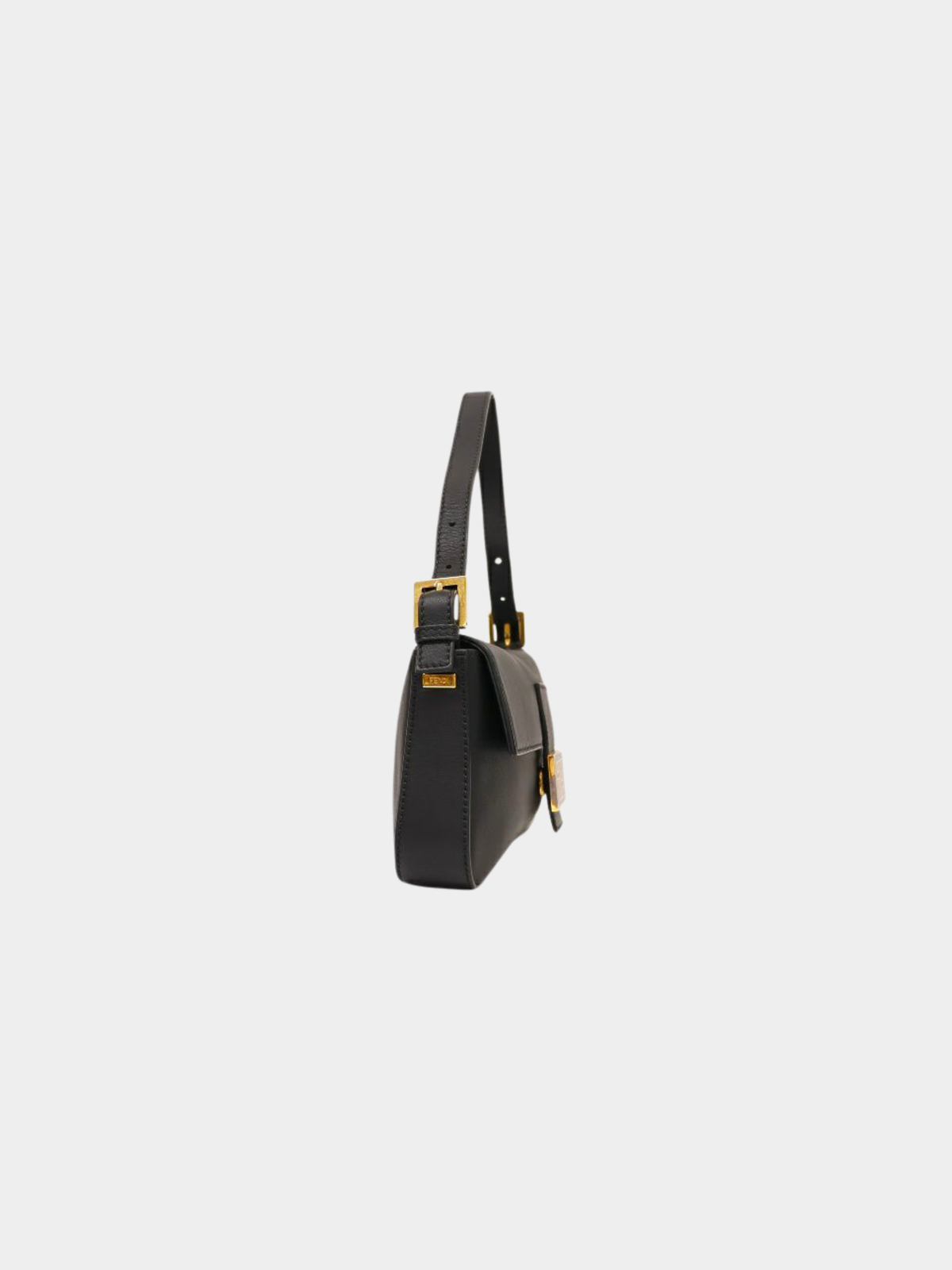Fendi 2000s Black Leather Mamma Bucket Bag