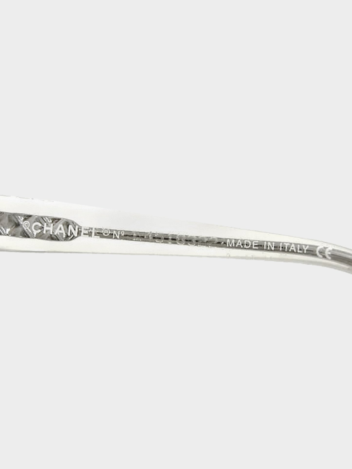 Chanel 2000s Silver Rimless Mono Lens Sunglasses
