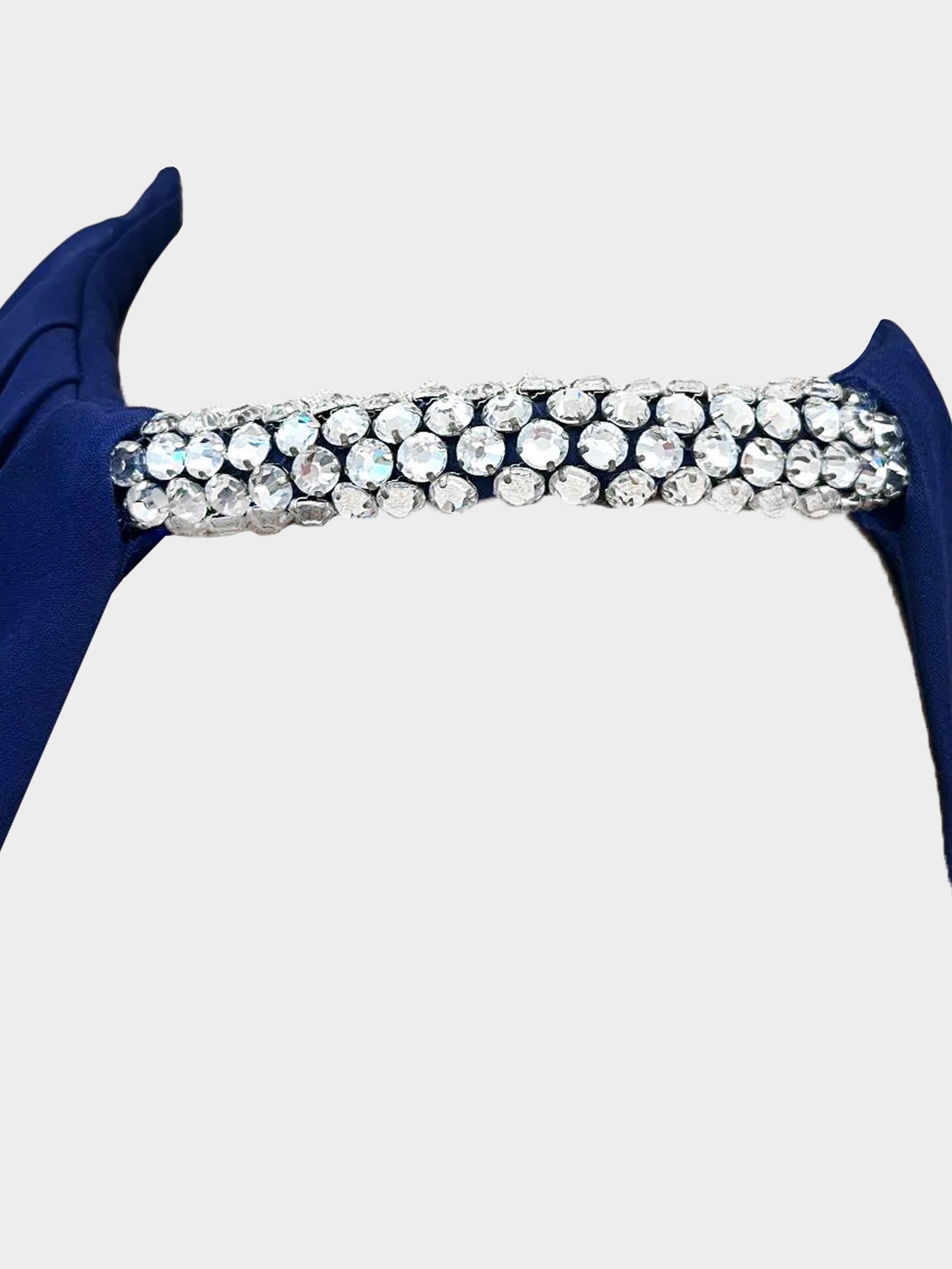 Alexander McQueen 2010s Navy Crystal Halter Neck Midi Dress