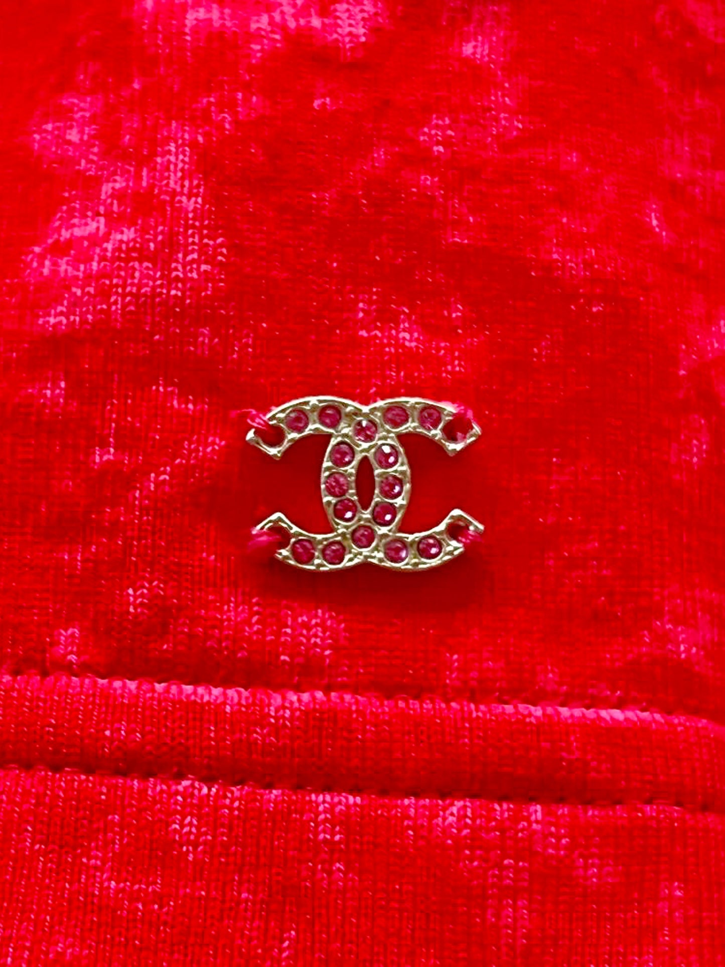 Chanel 2021 Red Rope Logo Cotton Wrap T-shirt