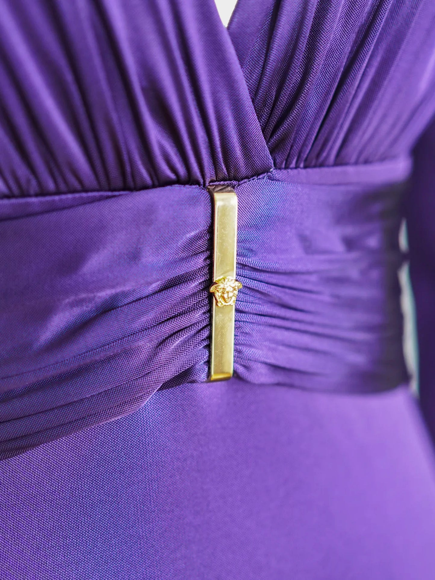 Versace FW 2013 Purple Viscose Jersey Long Sleeve Dress