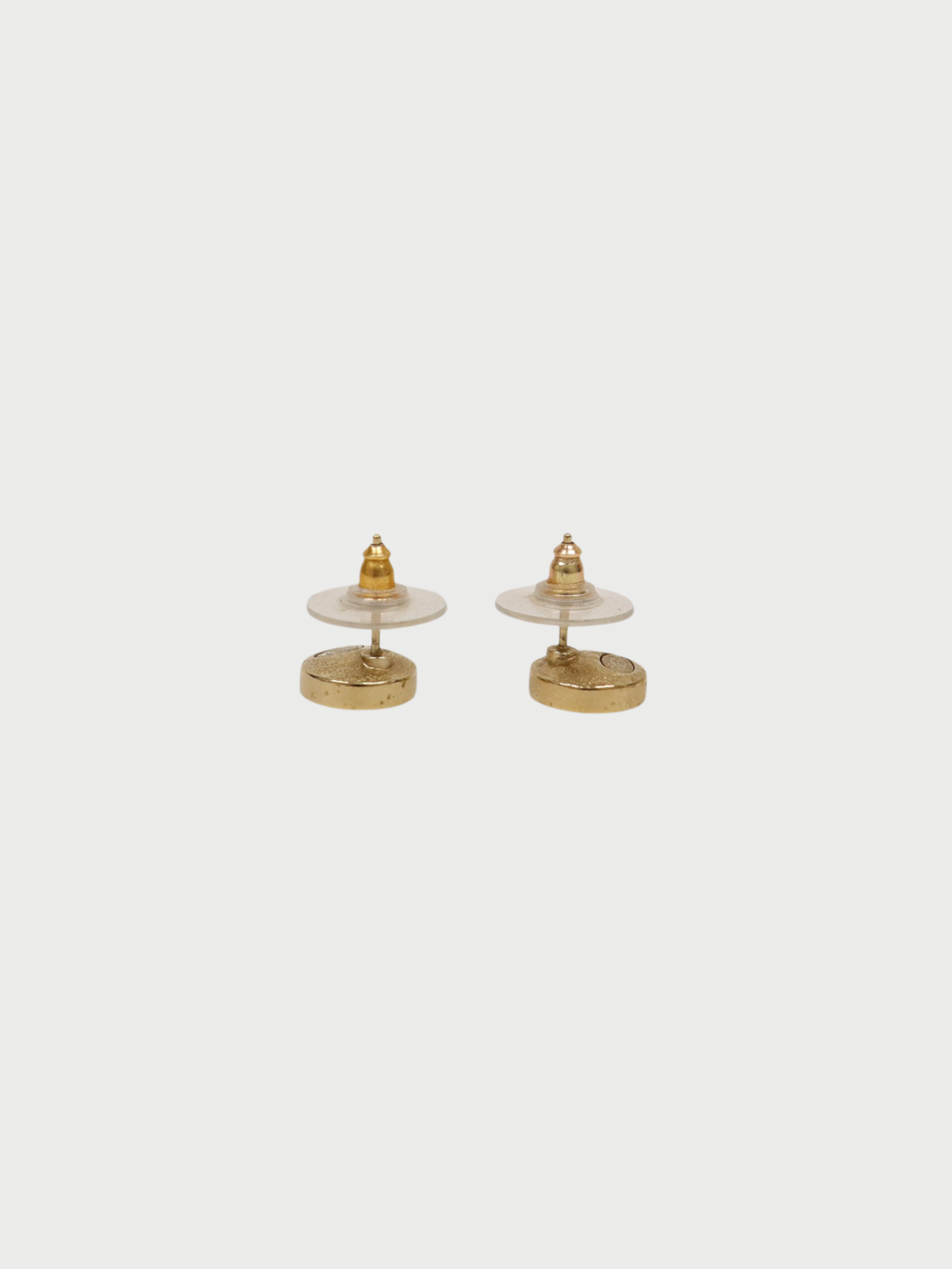 Chanel 2010s Gold Bordeaux Plated Metal COCO Round Earrings