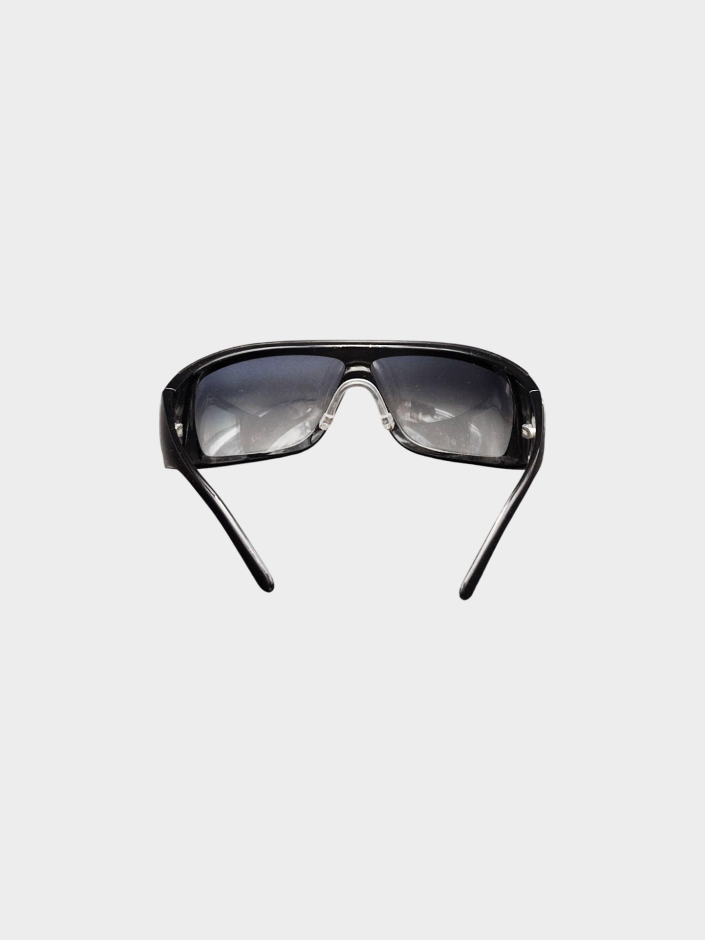 Chanel FW 2008 Black 5085 Wraparound Shield Sunglasses