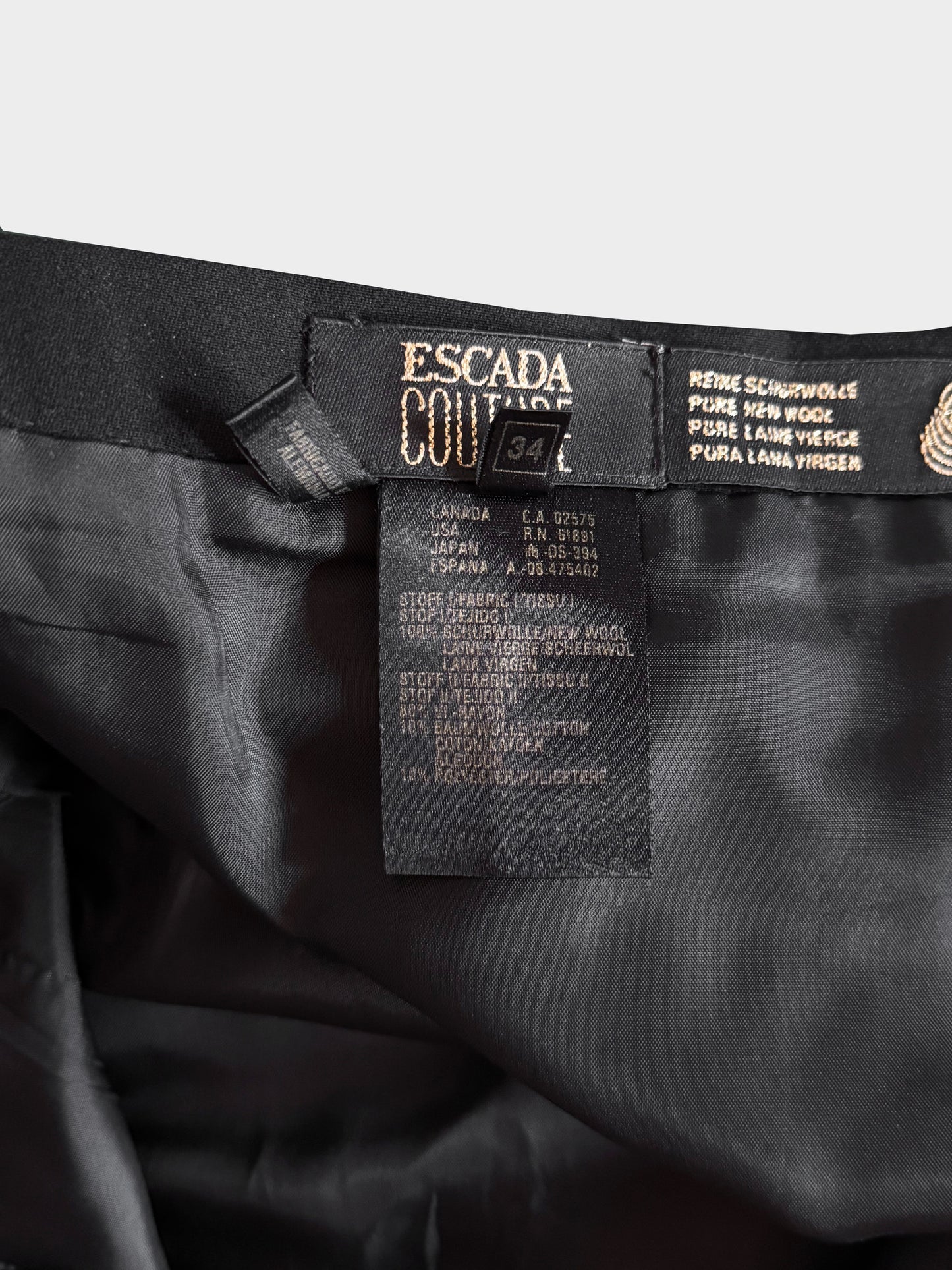 Escada 1990s Black Label Couture Lace Pencil Skirt