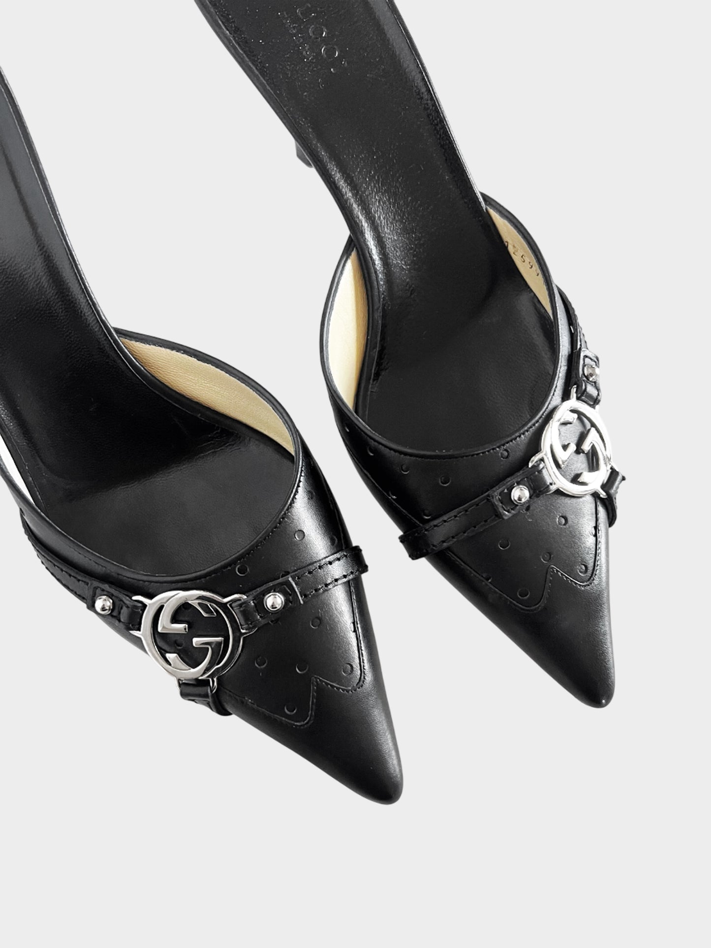 Gucci 2000s Black Leather Pointed Heels