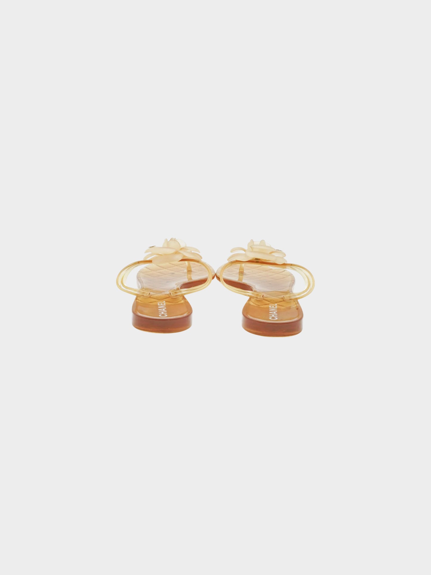Chanel by Karl Lagerfeld Resort 2010 Beige Camelia PVC Sandals
