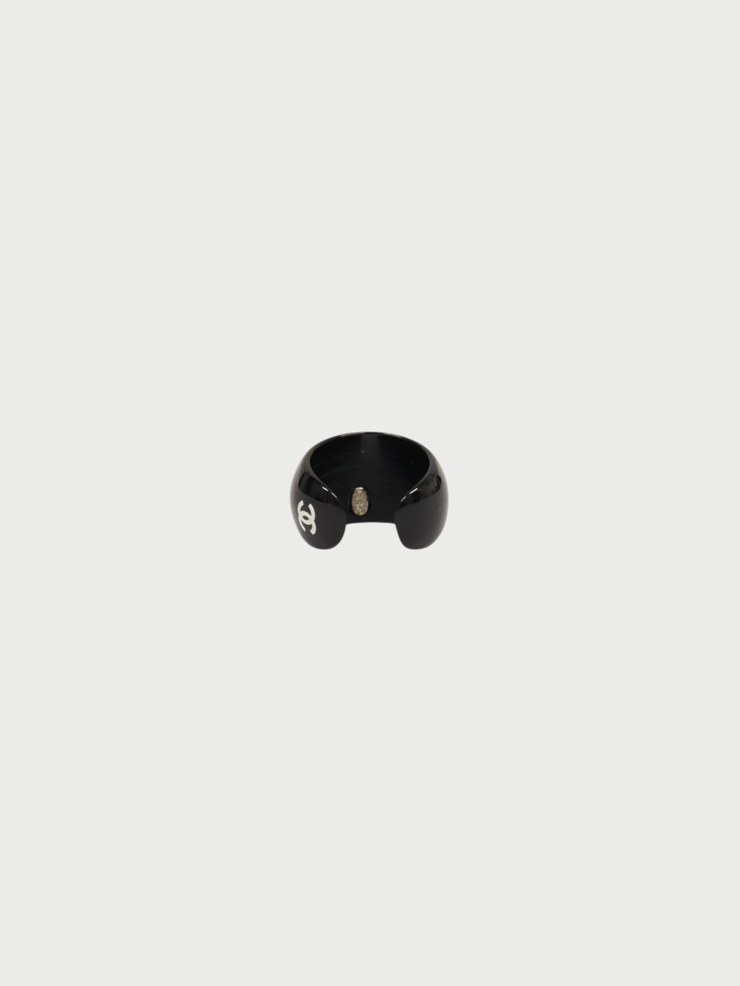 Chanel 2001 Black Ivory Plastic COCO Ring