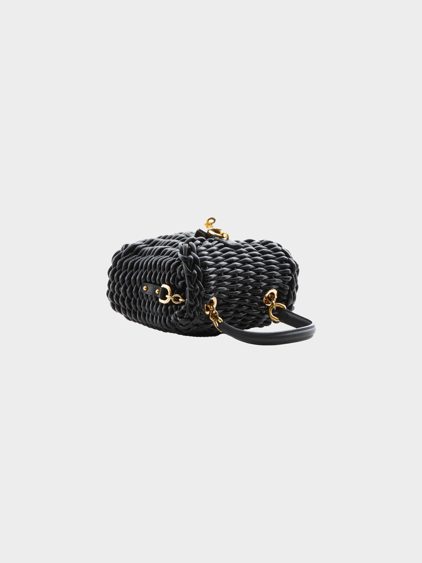 Dolce and Gabbana SS 2012 Black Wicker Handbag