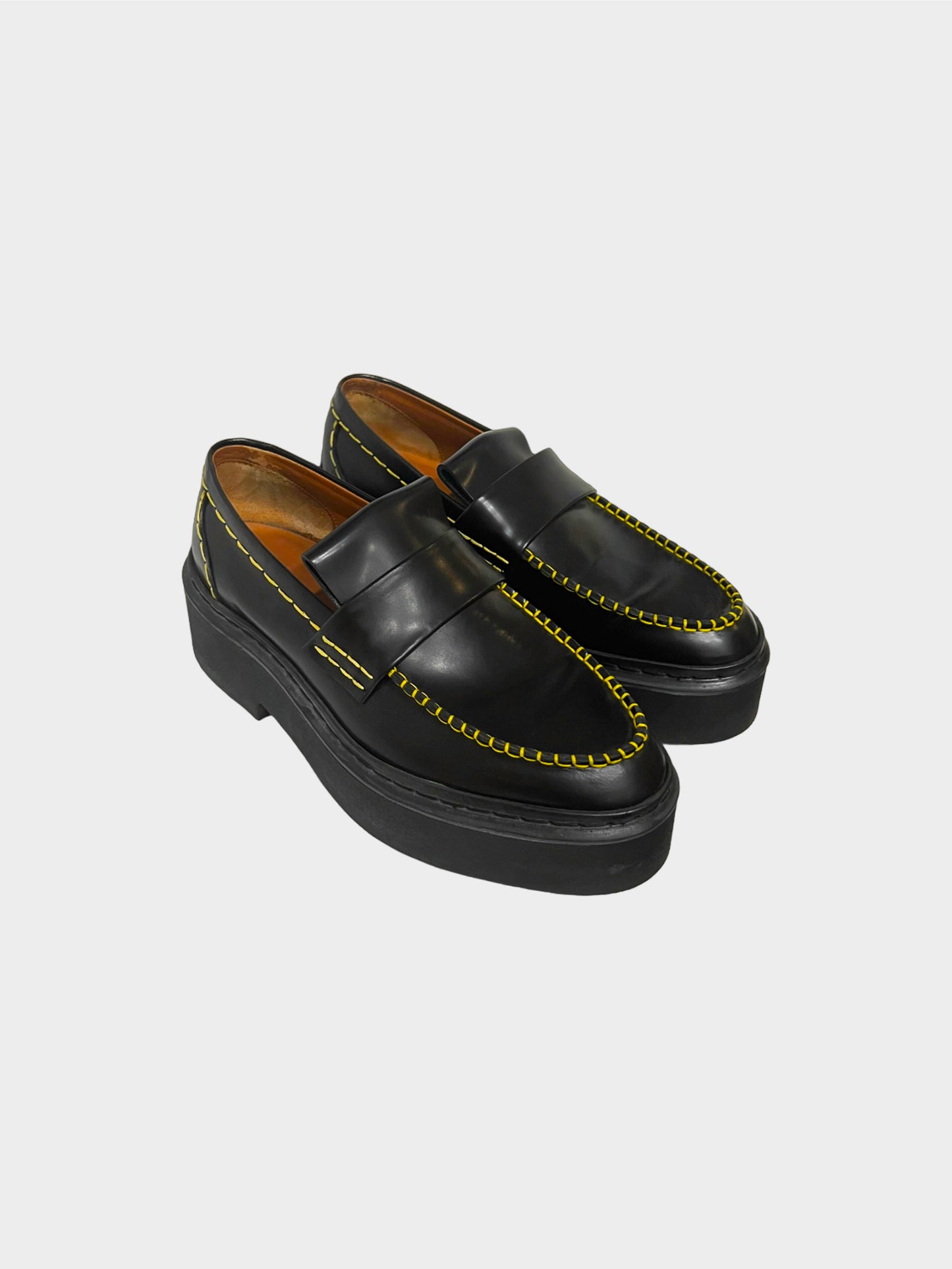 Céline 2014 Contrast Stitching Platform Loafers
