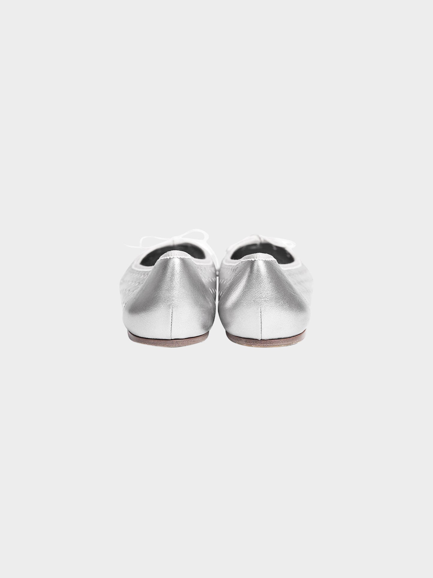 Prada 1990s Silver Heart Ballerina Flats