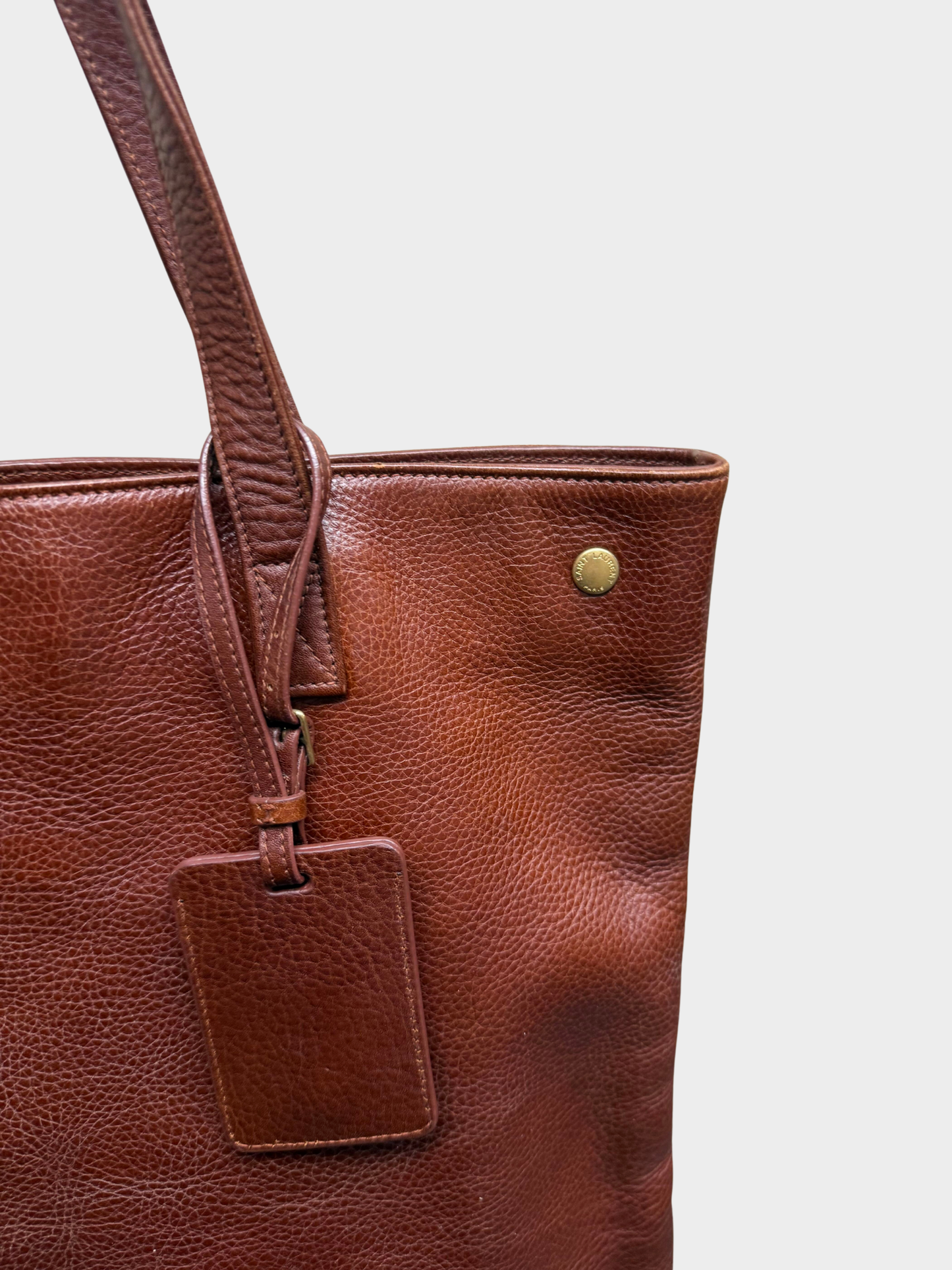 Yves Saint Laurent 2000s Brown Leather Tote Bag