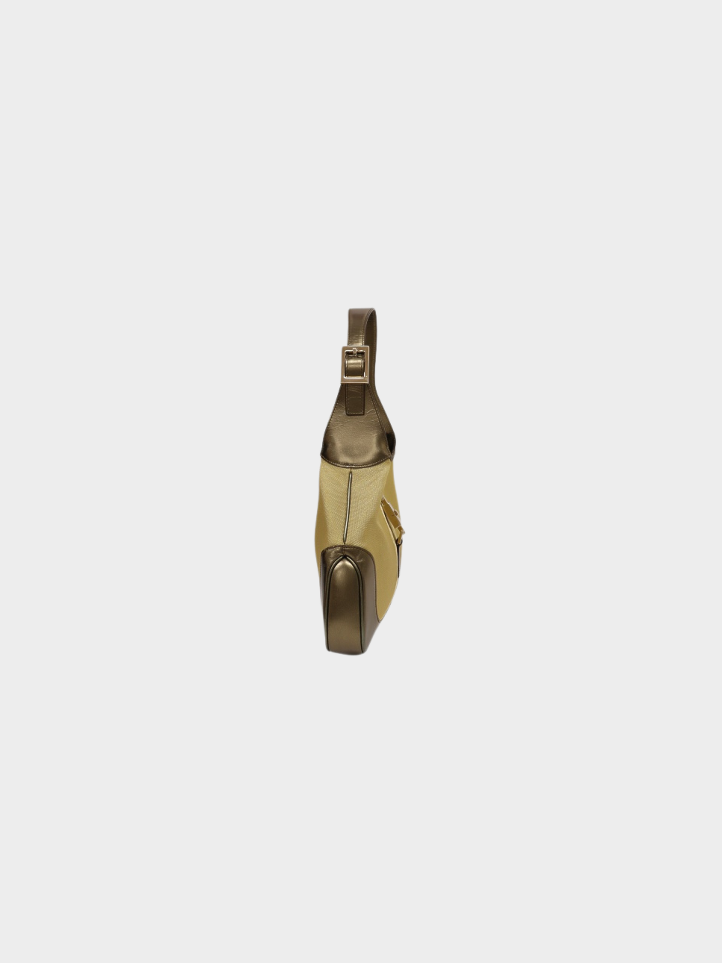 Gucci 2000s Gold Canvas Leather Jackie Shoulder Bag