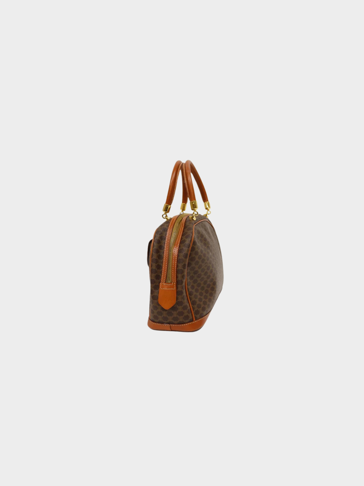 Celine 2000s Brown Macadam PVC Leather Handbag