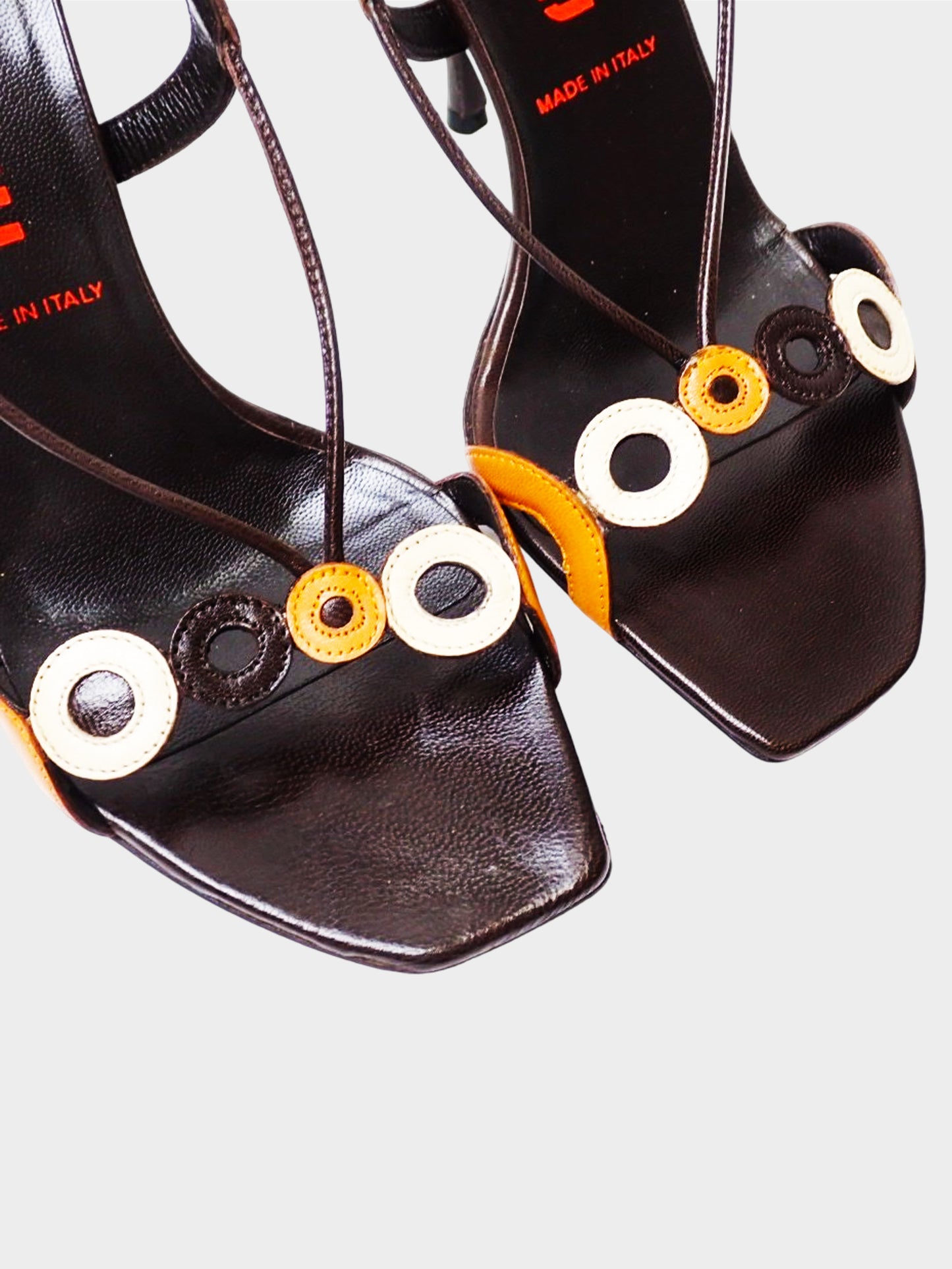 Miu Miu 1990s Circle Motif Slingback Heels