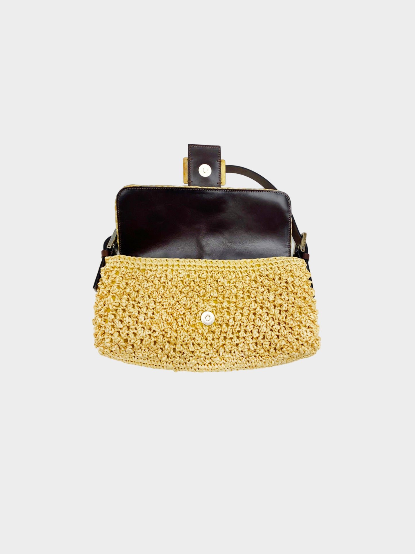Fendi 2000s Beige Straw Baguette