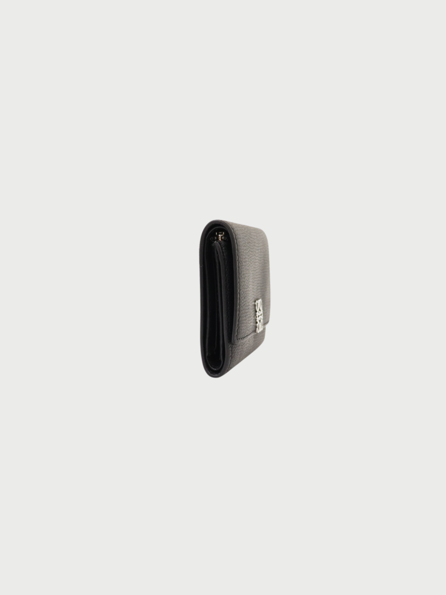 Loewe 2020s Black Leather Trifold Compact Wallet