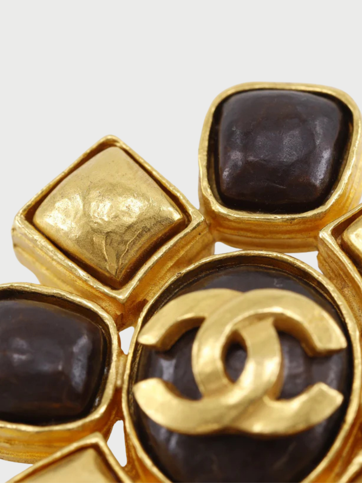 Chanel 1997 Gold Plated Oval COCO Mark Brooch