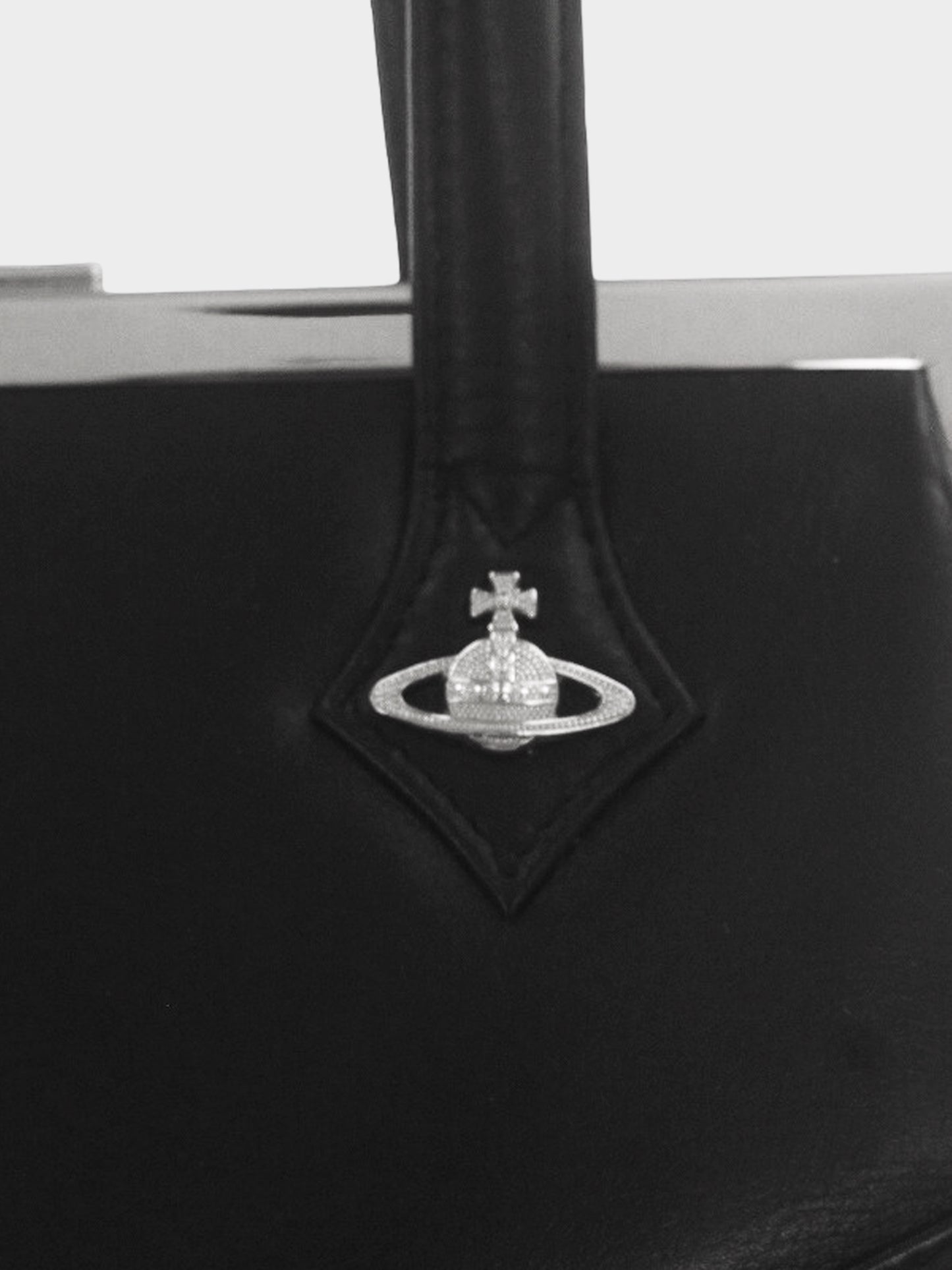 Vivienne Westwood 2010s Black Metal Frame Leather Bag