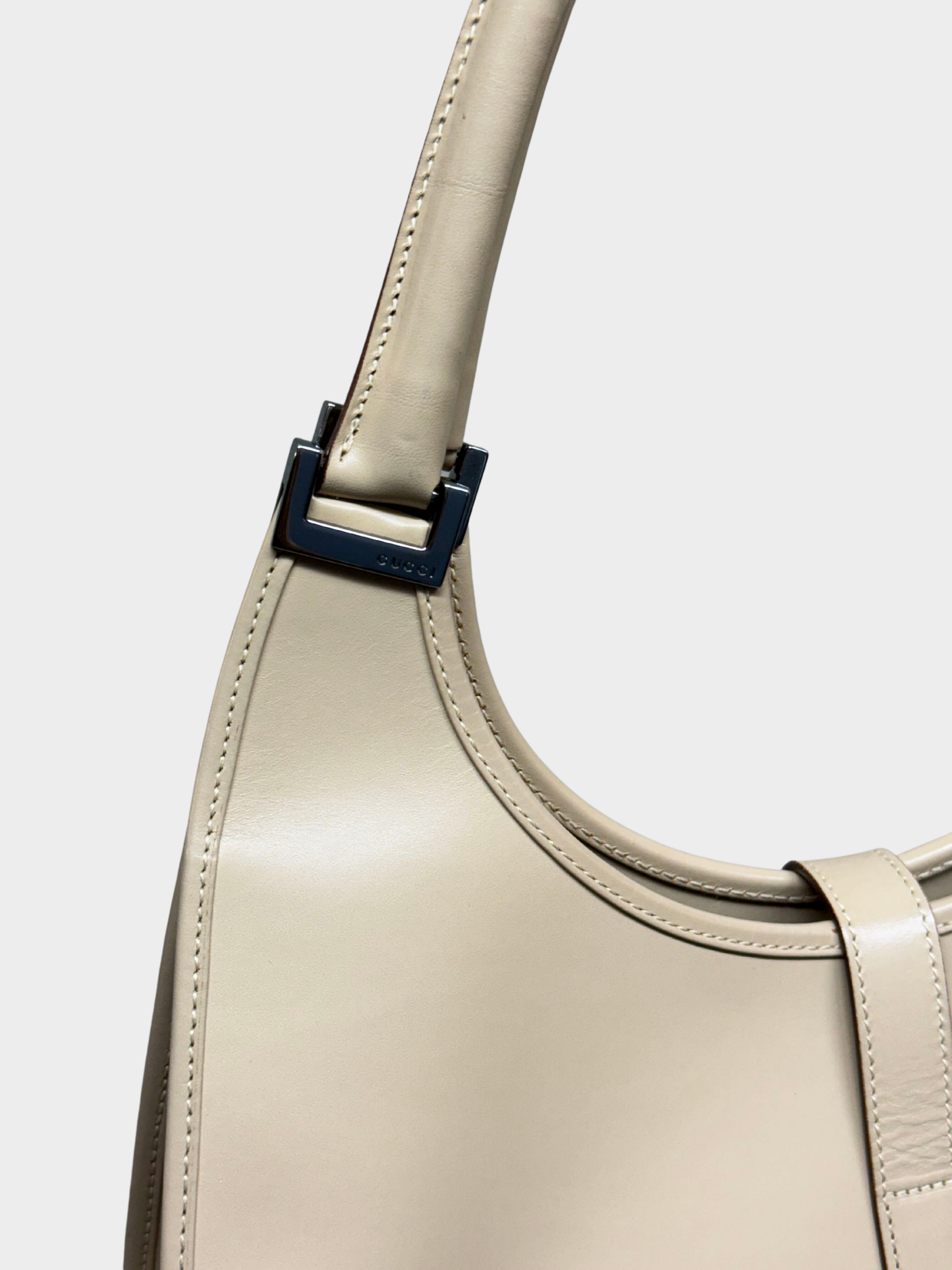 Gucci 2000s Beige Calfskin Jackie O Hobo Bag