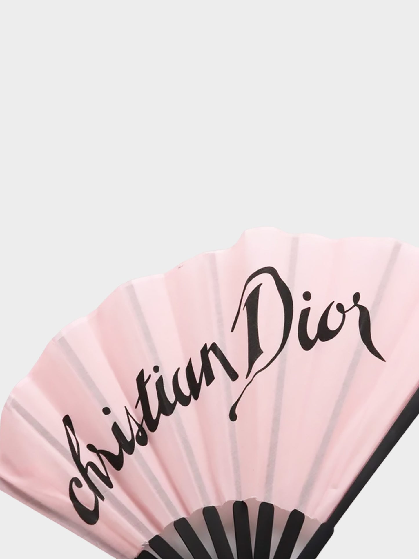 Christian Dior by John Galliano 2000s Rare Light Pink Logo Handheld Fan