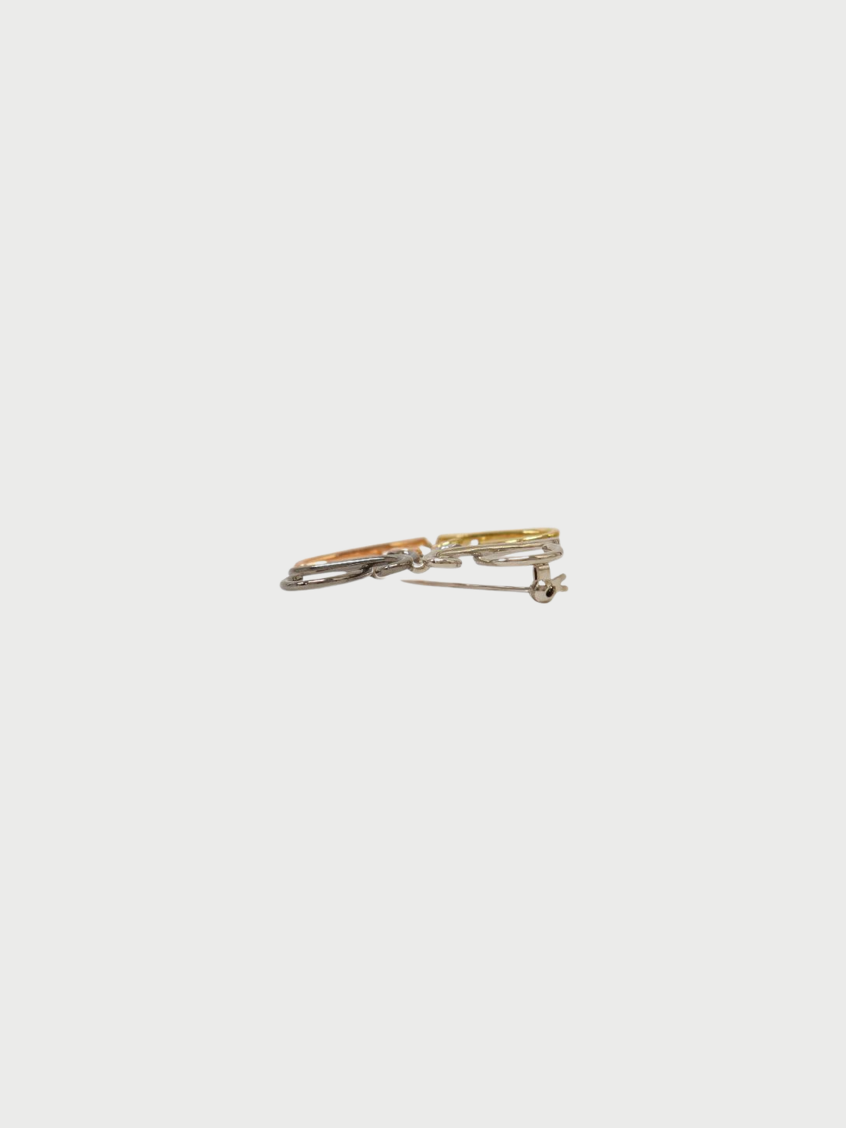 Loewe 2000s Gold Silver Plated Metal Anagram Brooch