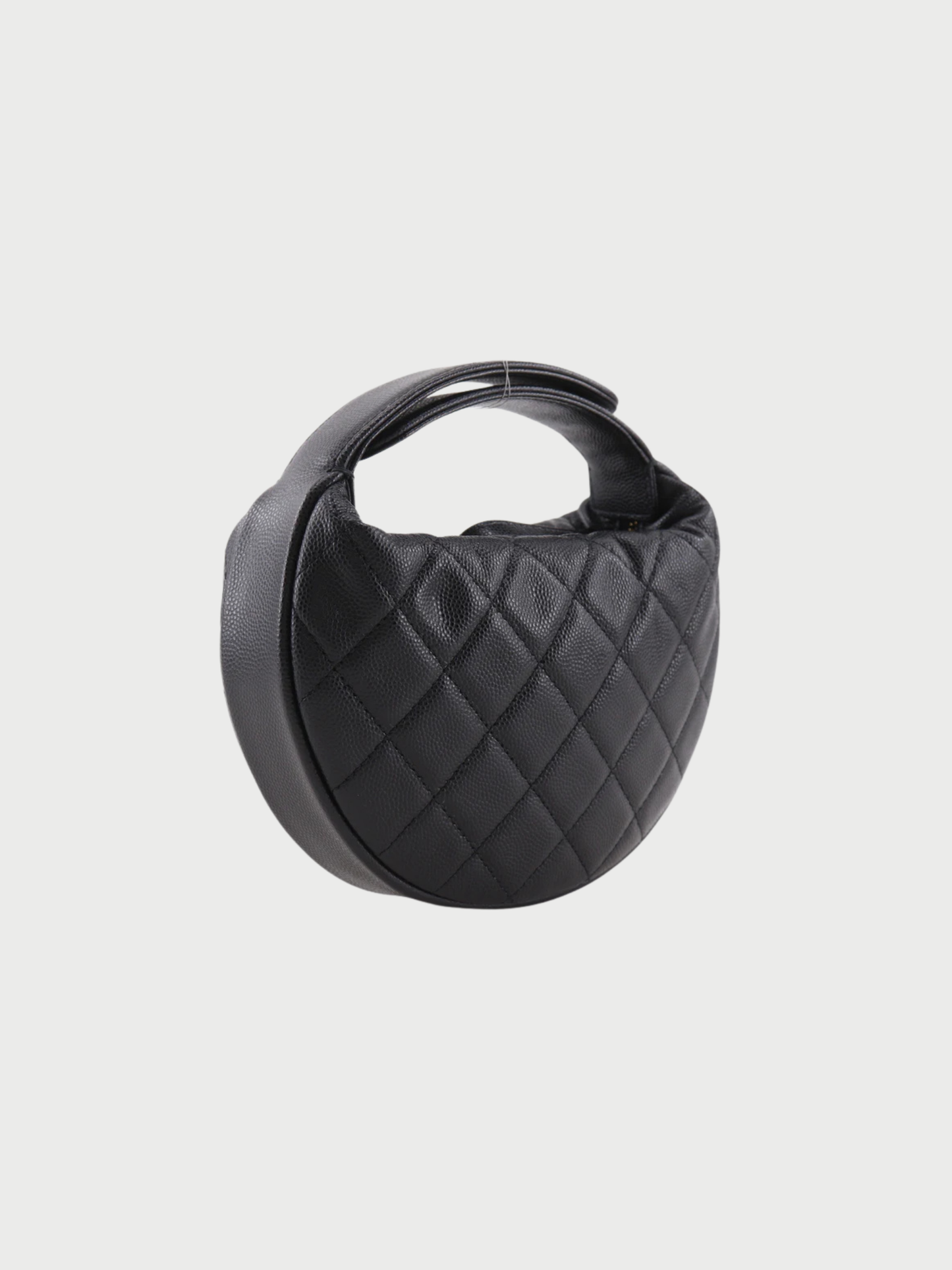 Chanel 2022 Black Caviar Leather Matelassé Mini Bag