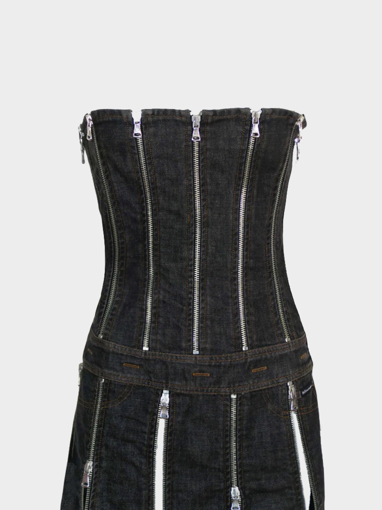 Dolce and Gabbana 2005 Dark Denim Zipped Dress
