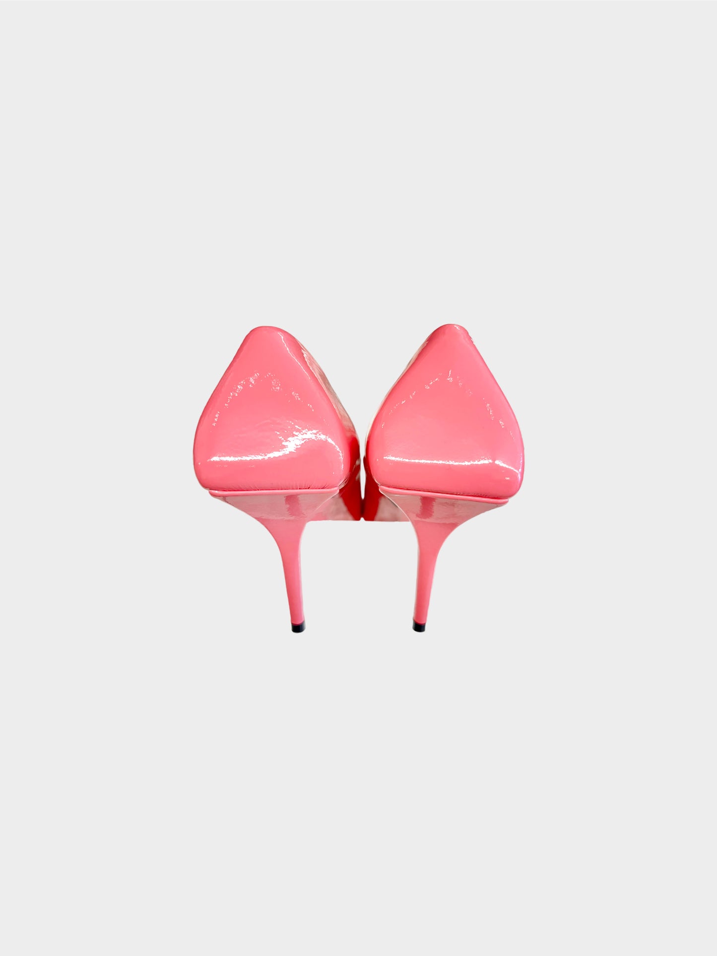 Balenciaga 2022 Pink Square Knife BB Leather Pumps
