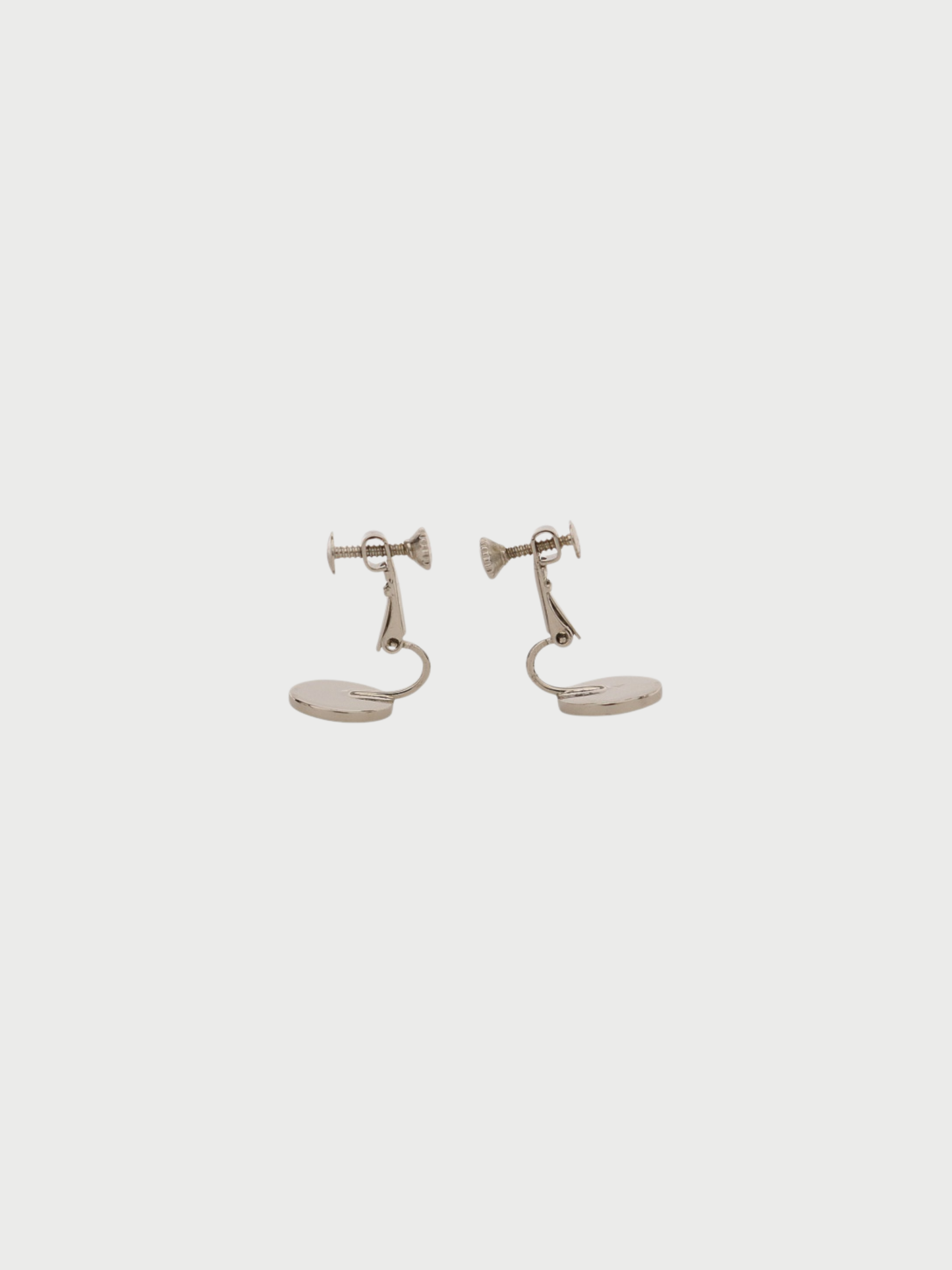 Christian Dior 2000s Silver Plated Metal Logo Round Earrings