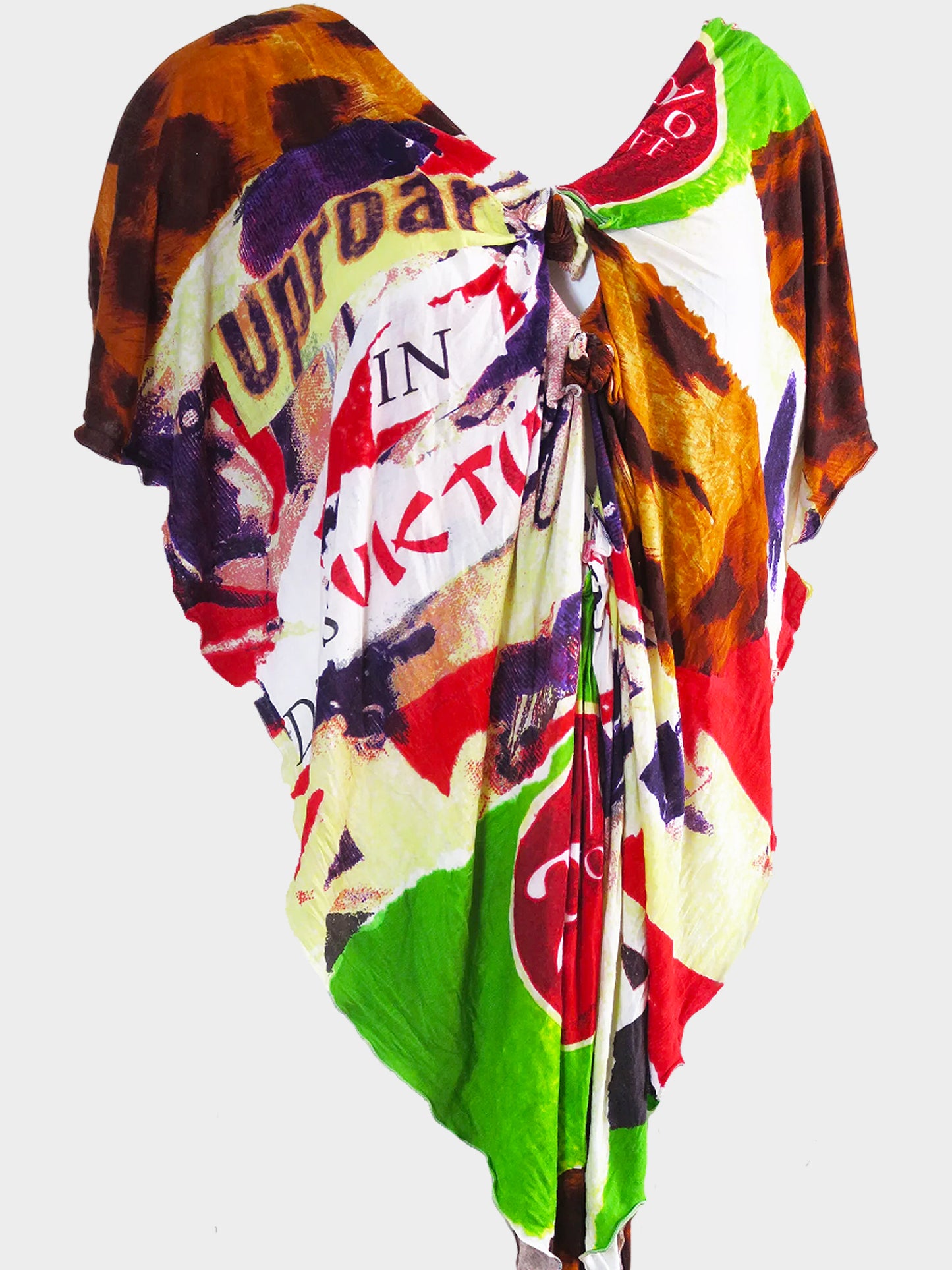 Christian Dior by John Galliano SS 2003 VIKTIM Print Draped Top