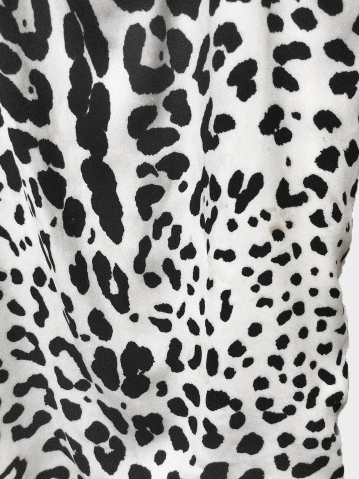 Dolce and Gabbana 2000s Black and White Leopard Print and Lace Ruched Dress