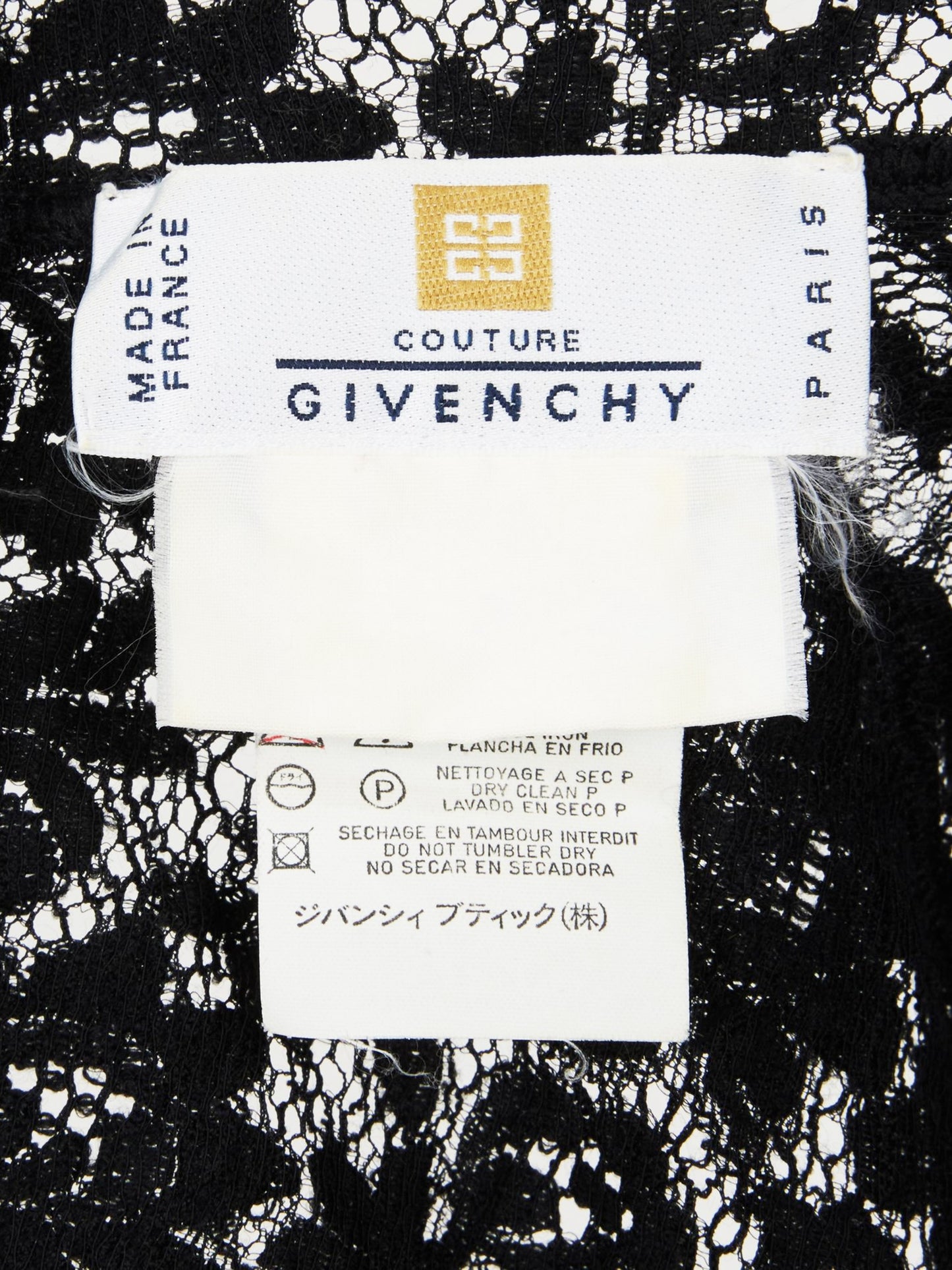 Givenchy 1990s Black Floral Lace Long-sleeved Bodysuit