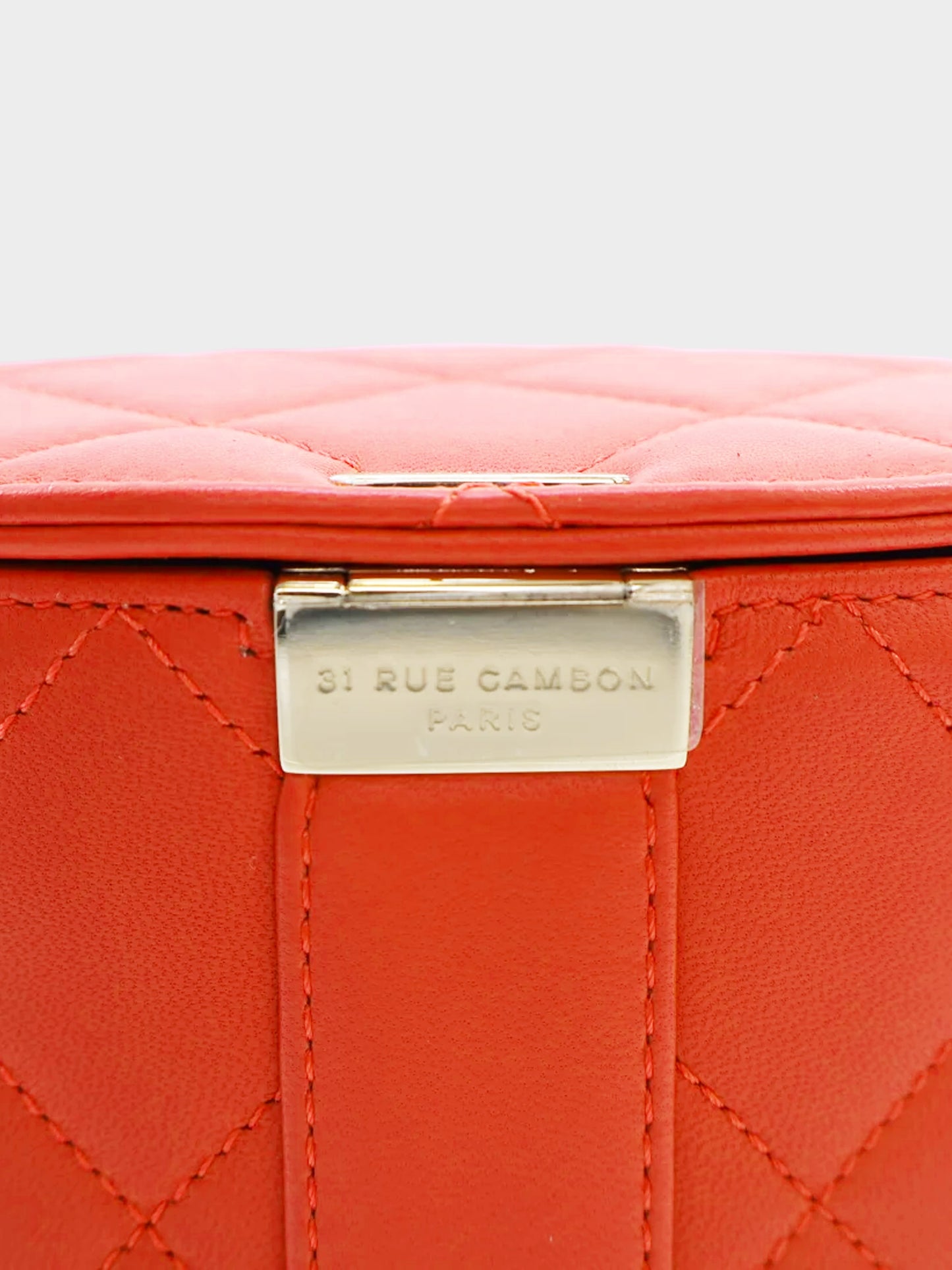 Chanel 2020 Coral Lambskin Chain Vanity Bag