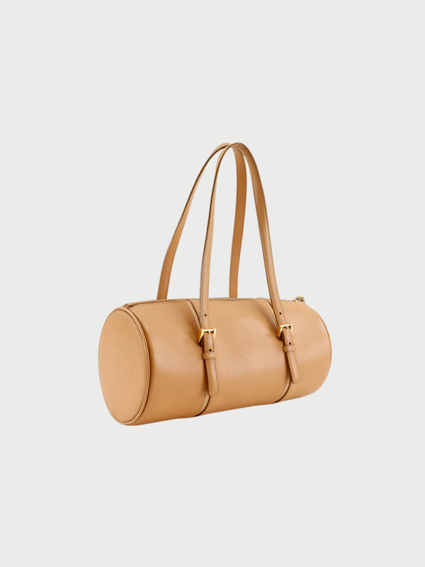 Burberry 2000s Beige Leather Logo Embossed Tote Bag