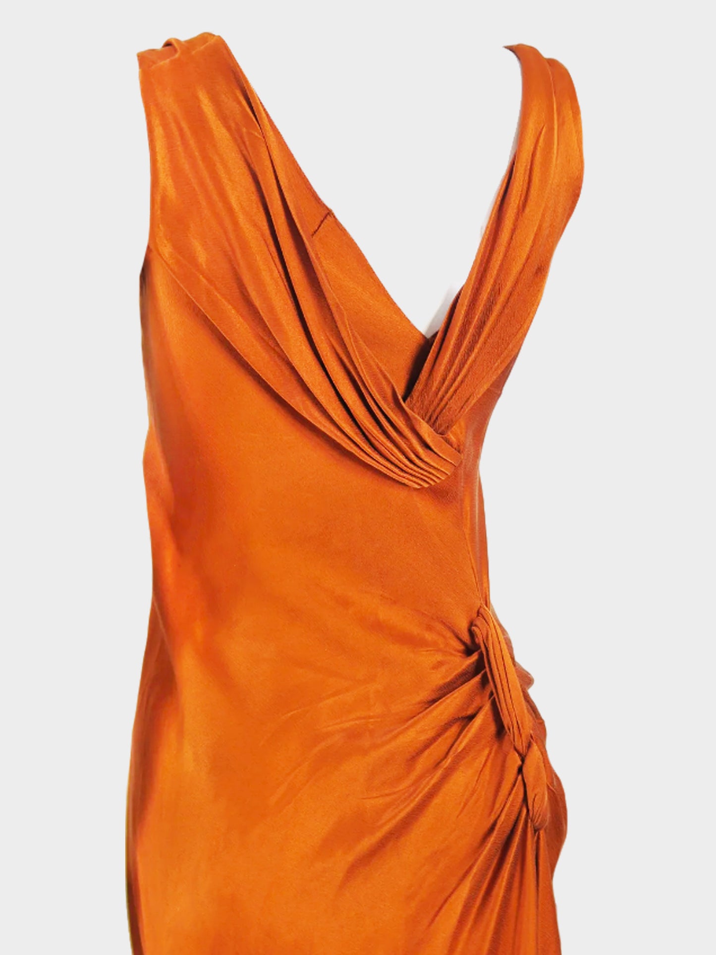 Christian Dior 2000s Bronze Silk Midi Dress